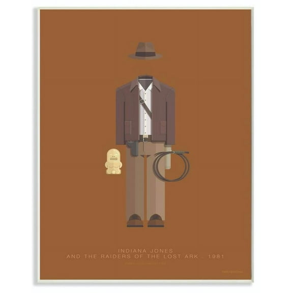 Stupell Industries Indiana Jones Famous People Characters Fashion Design Wall Plaque by Fred Birchal