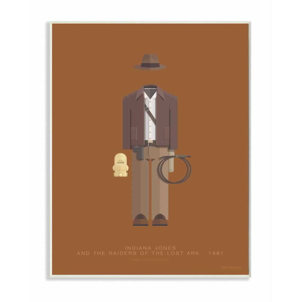 Stupell Industries Indiana Jones Famous People Characters Fashion Design Wall Plaque by Fred Birchal