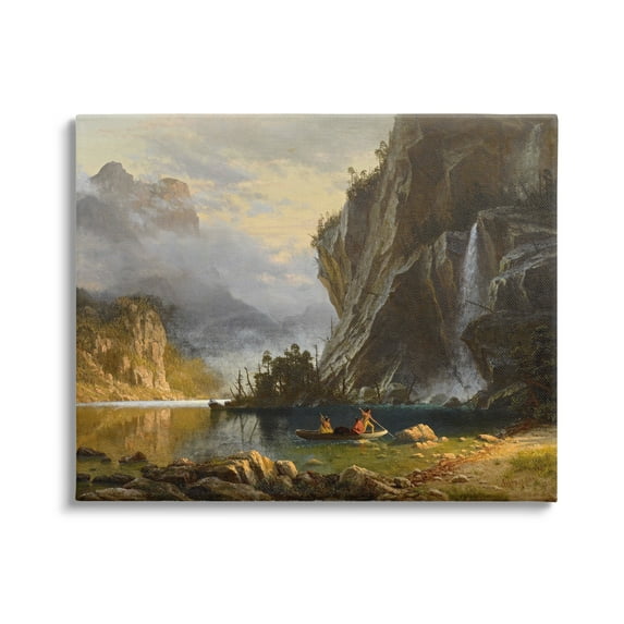 Stupell Industries Indians Spear Fishing Classic Albert Bierstadt Painting Painting Gallery Wrapped Canvas Print Wall Art, Design by one1000paintings