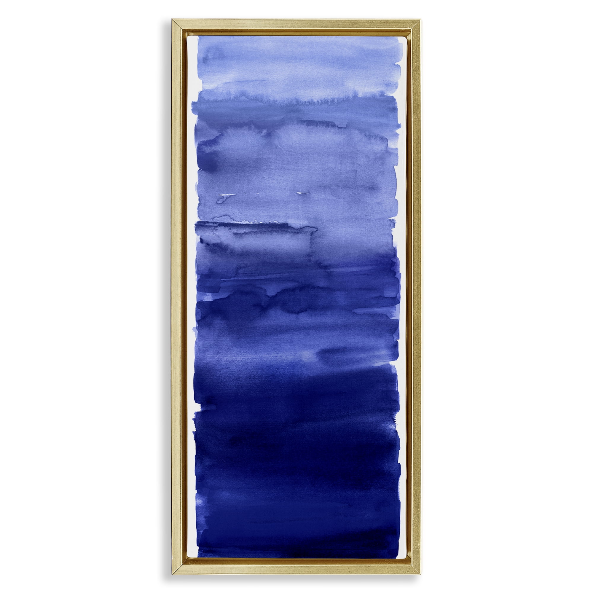 Stupell Industries Indigo Blend Gradient Gold Framed Floater Canvas Wall Art, design by Allie Corbin