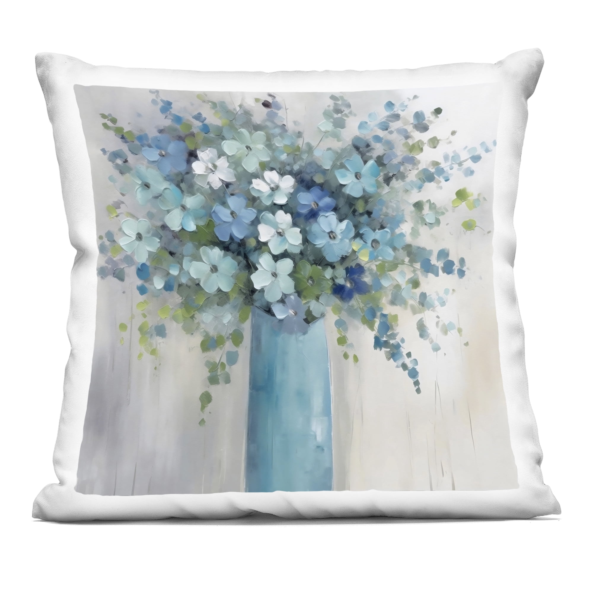 Stupell Industries Indigo Bouquet in Blue Vase Decorative Printed Throw Pillow, design by Creative Studio, 18 x 7 x 18