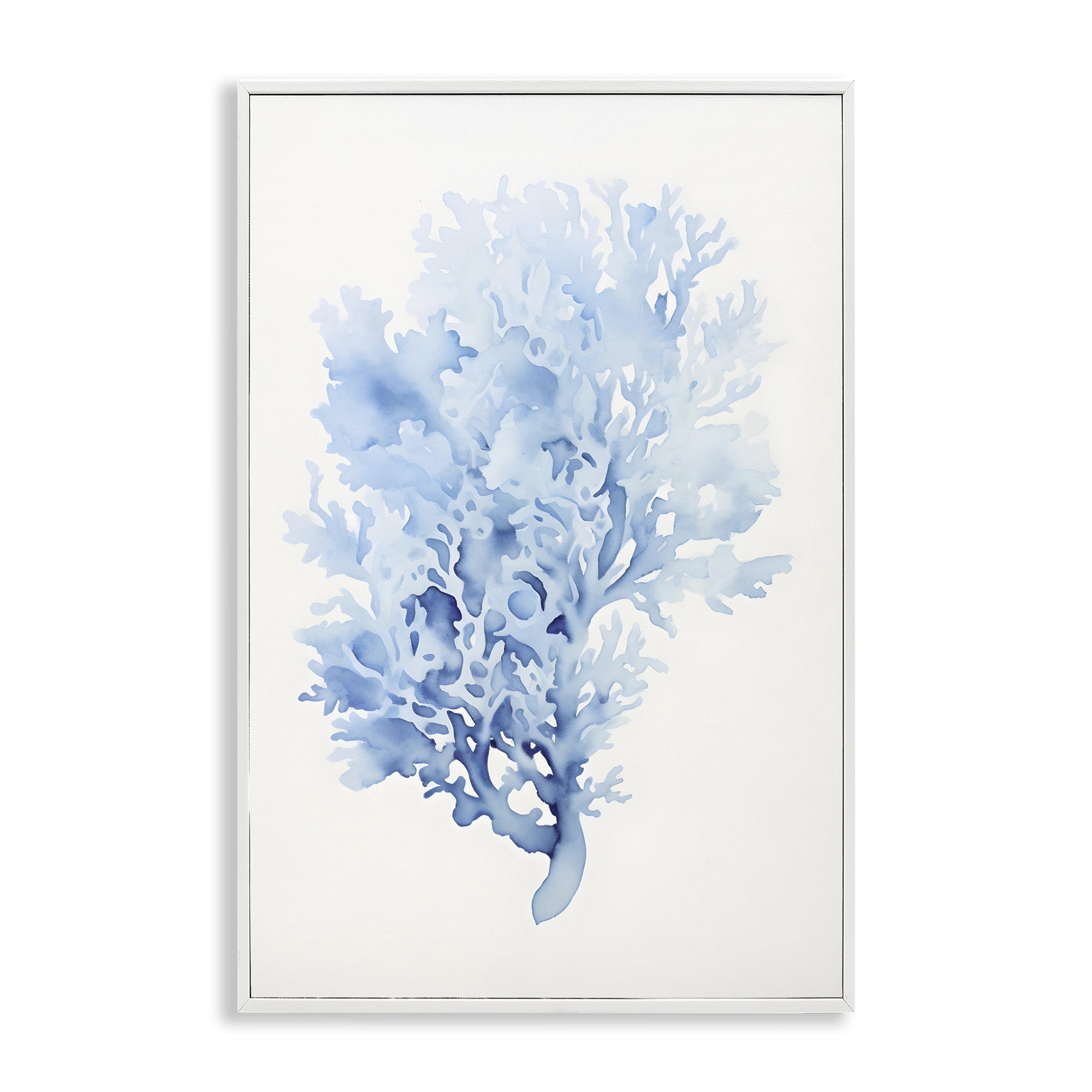 Stupell Industries Indigo Coral Impression Animals & Insects Painting White Framed Art Print Wall Art, 16 x 24