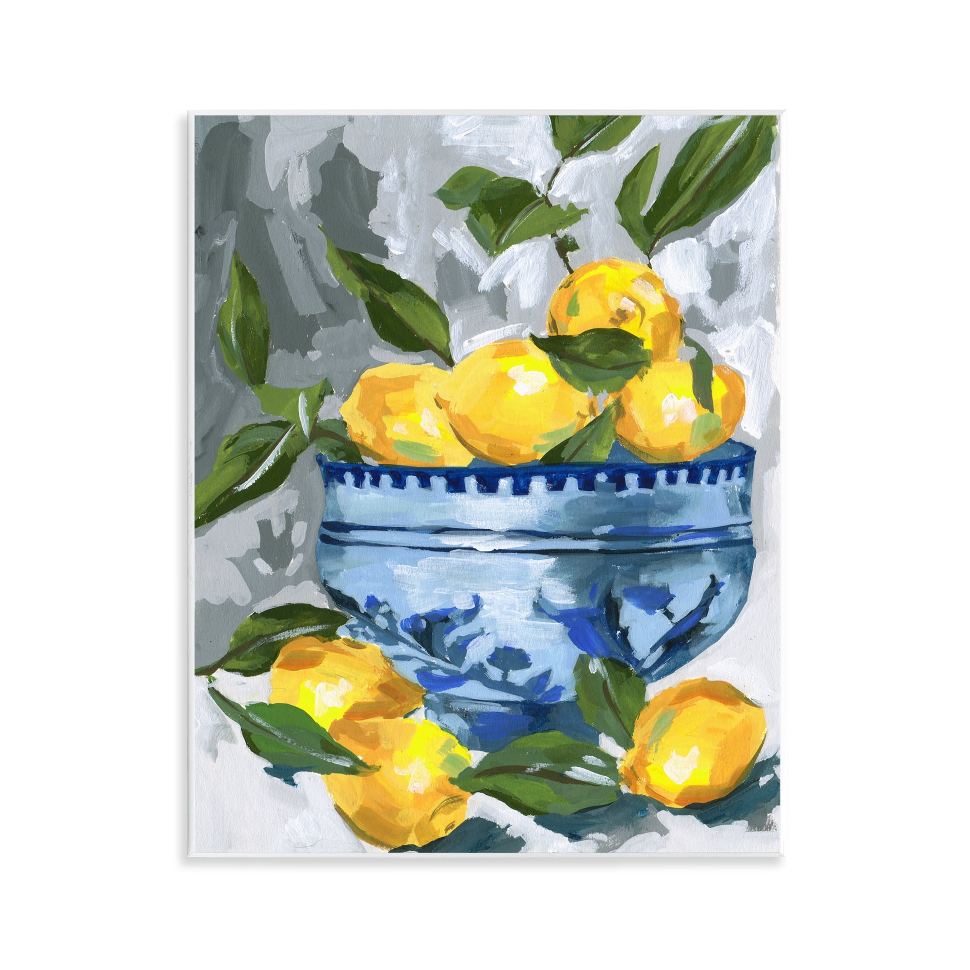 Stupell Industries Indigo & Lemon Bowl Wall Plaque Art, design by Melissa Wang