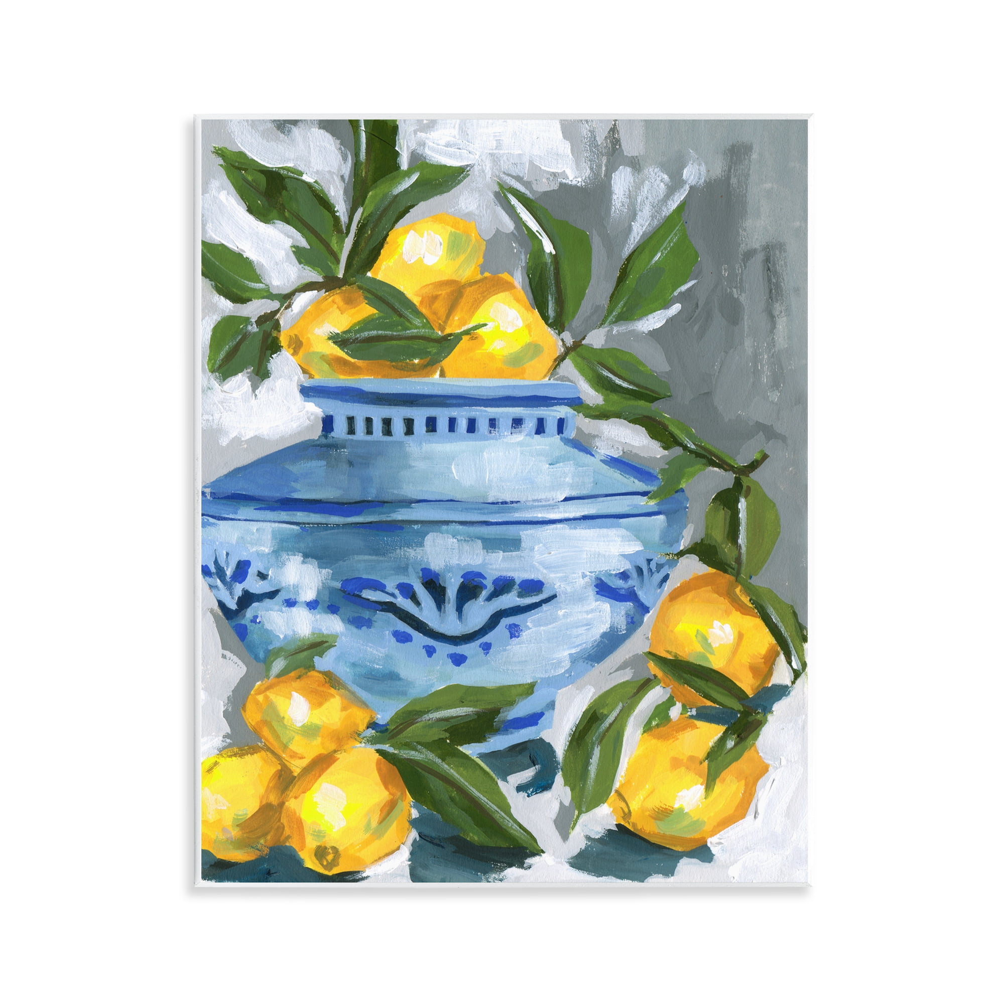 Stupell Industries Indigo & Lemon Vase Wall Plaque Art, design by Melissa Wang