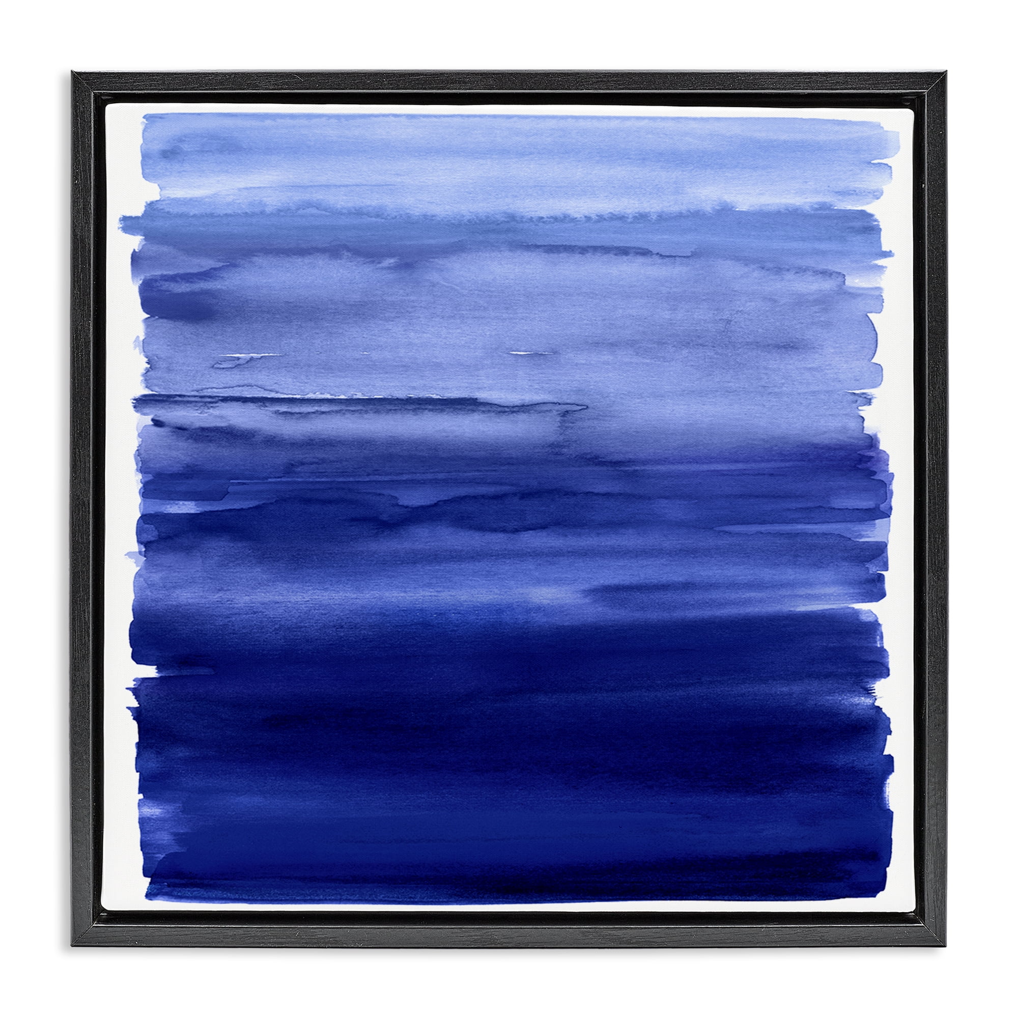 Stupell Industries Indigo Ombre Gradient Black Framed Floater Canvas Wall Art, design by Allie Corbin