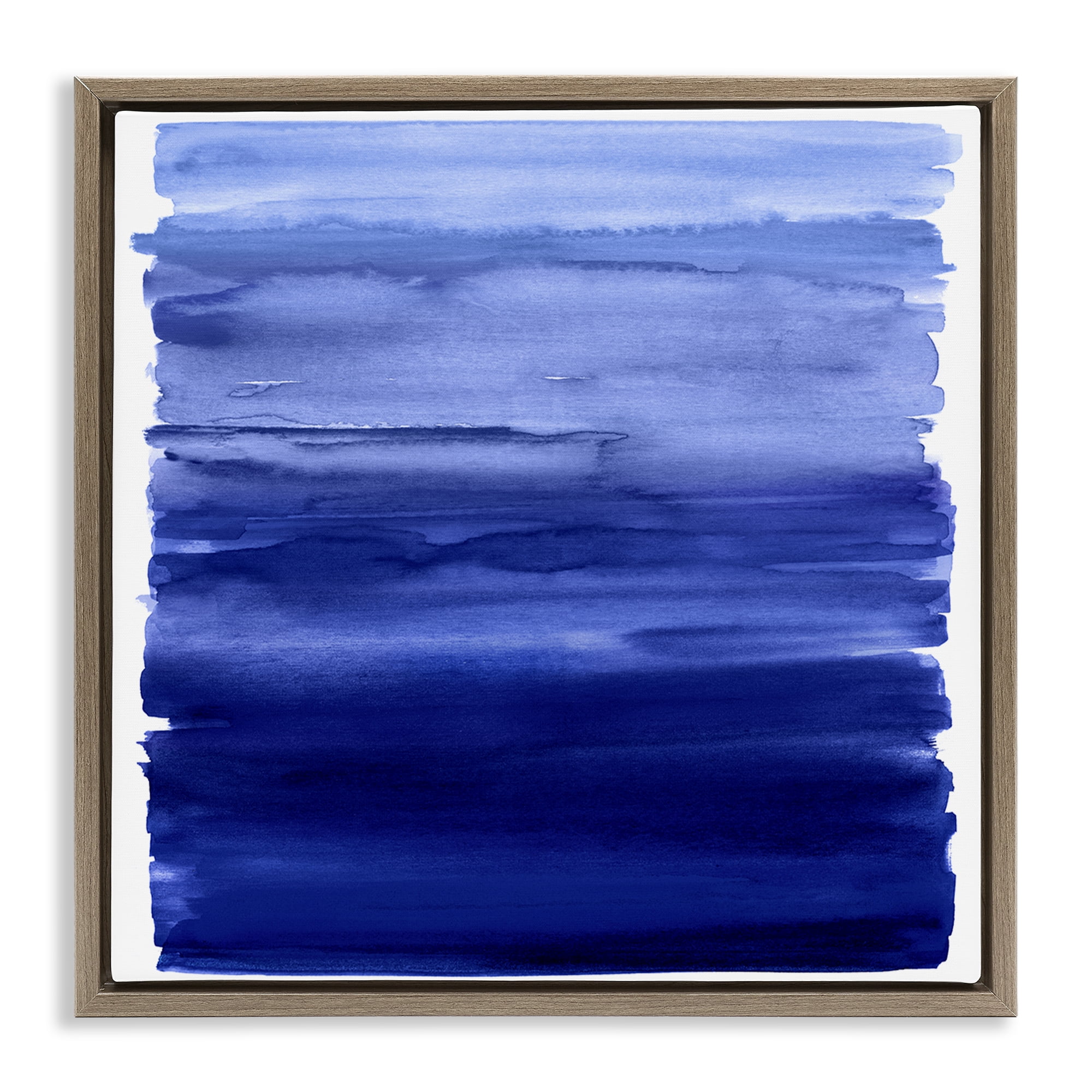 Stupell Industries Indigo Ombre Gradient Brown Framed Floater Canvas Wall Art, design by Allie Corbin