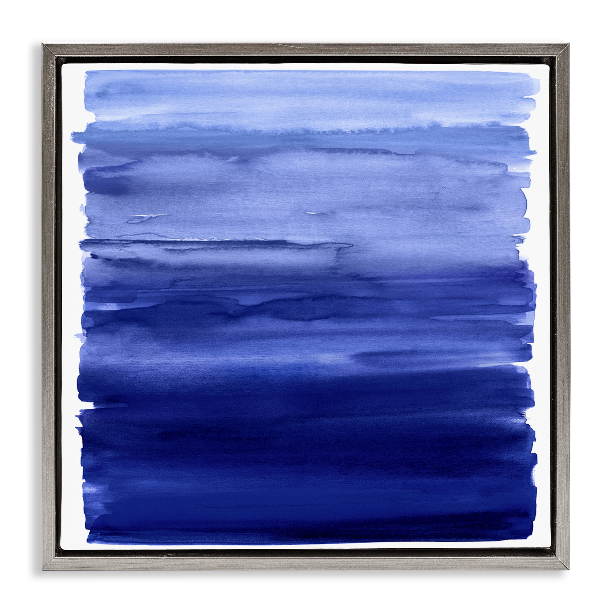 Stupell Industries Indigo Ombre Gradient Gray Framed Floater Canvas Wall Art, design by Allie Corbin
