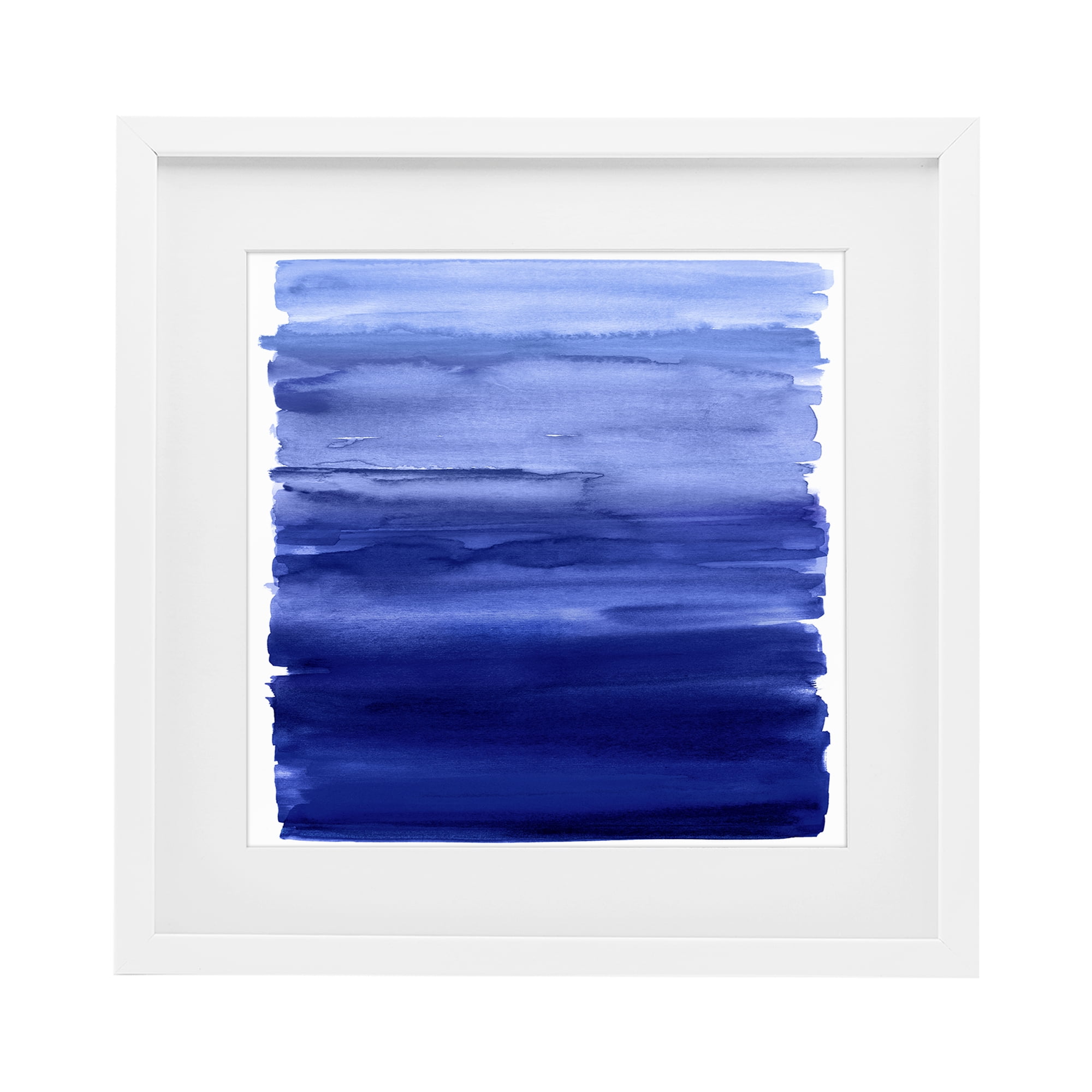 Stupell Industries Indigo Ombre Gradient White Framed Print Under Glass, design by Allie Corbin