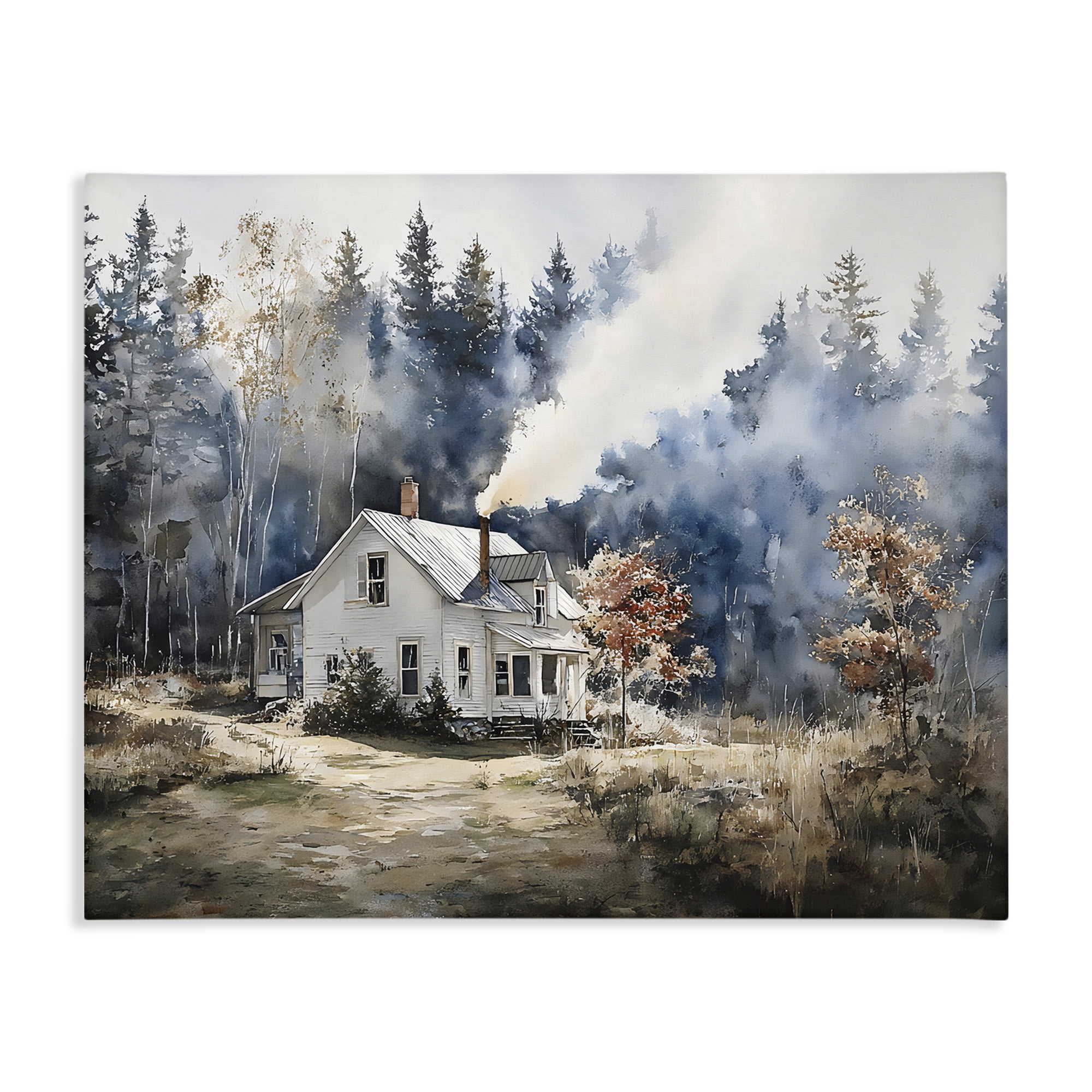 Stupell Industries Indigo Smoke at Woodland Cottage Canvas Wall Art, design by Franklyn Gregory