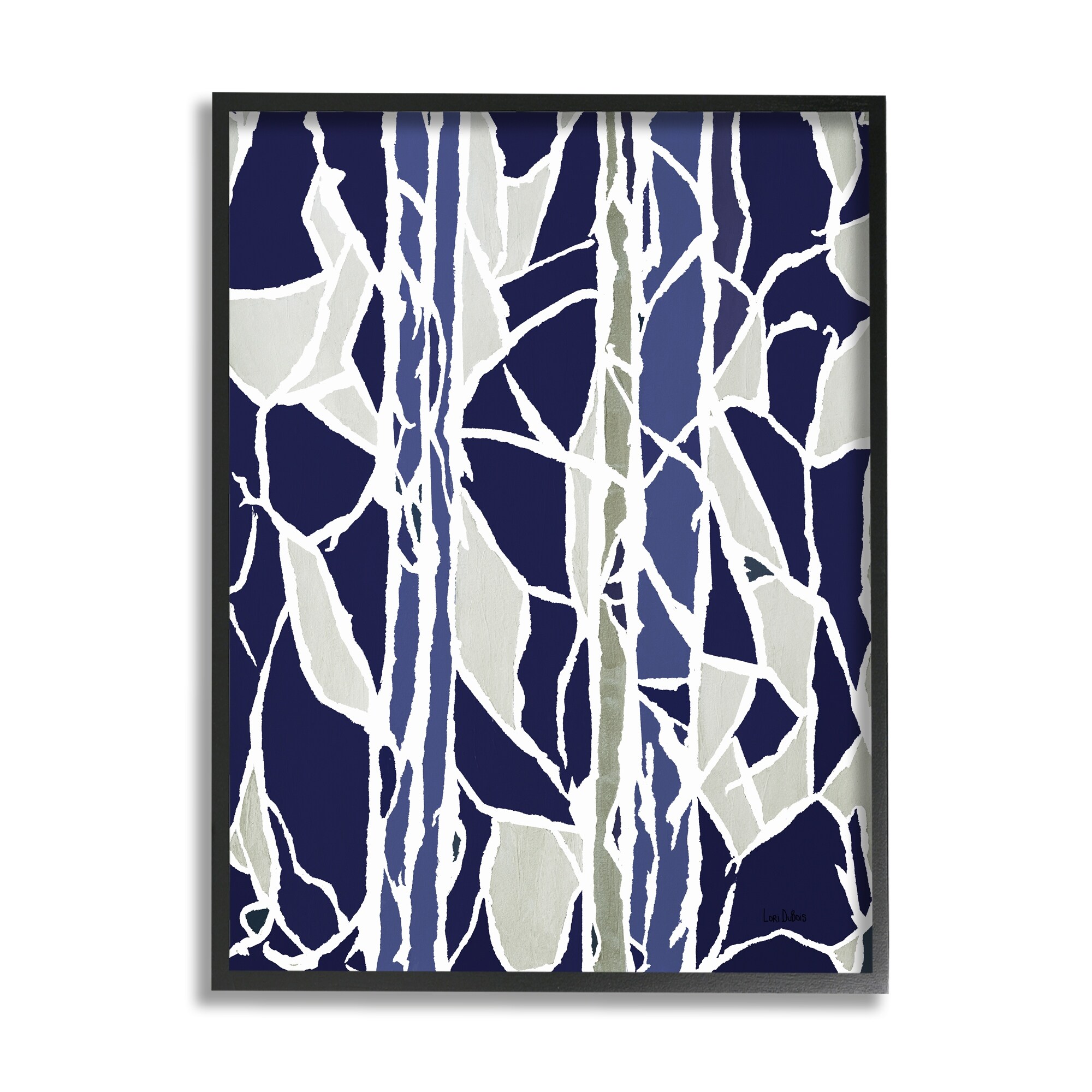 Stupell Industries Indigo Stones Abstract Mosaic Glass Modern Interpretation,11 x 14, Design by Lori Dubois