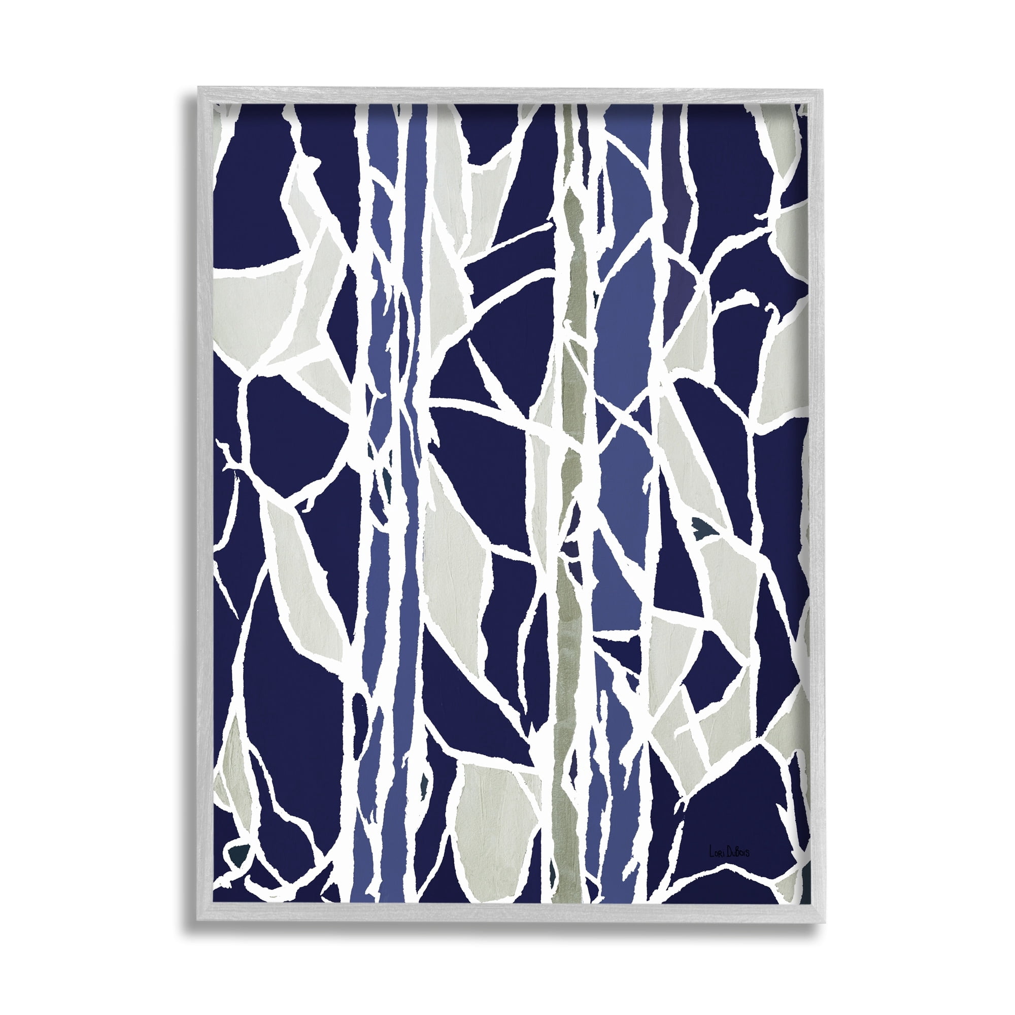 Stupell Industries Indigo Stones Abstract Mosaic Glass Modern Interpretation,11 x 14, Design by Lori Dubois
