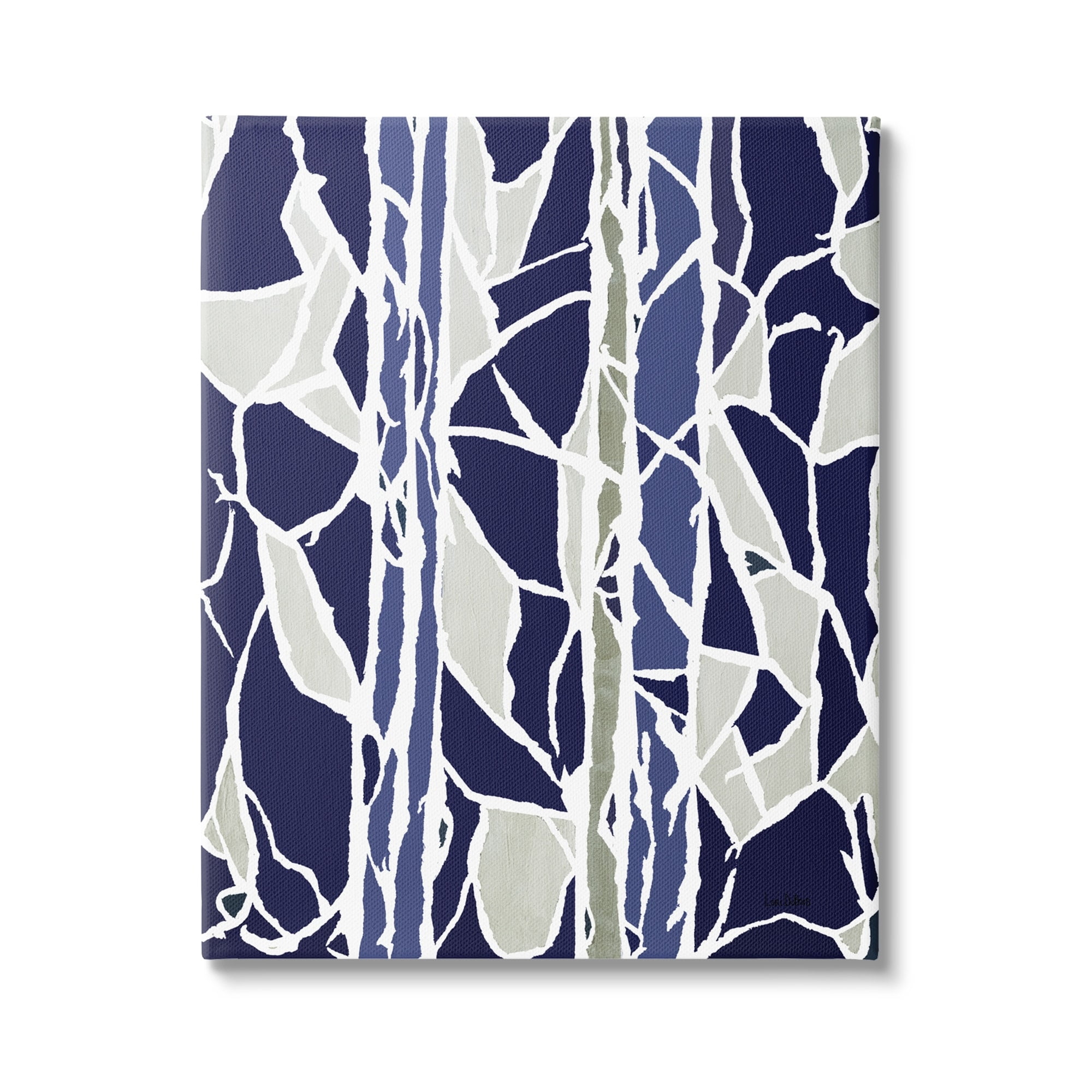 Stupell Industries Indigo Stones Abstract Mosaic Glass Modern Interpretation,16 x 20, Design by Lori Dubois