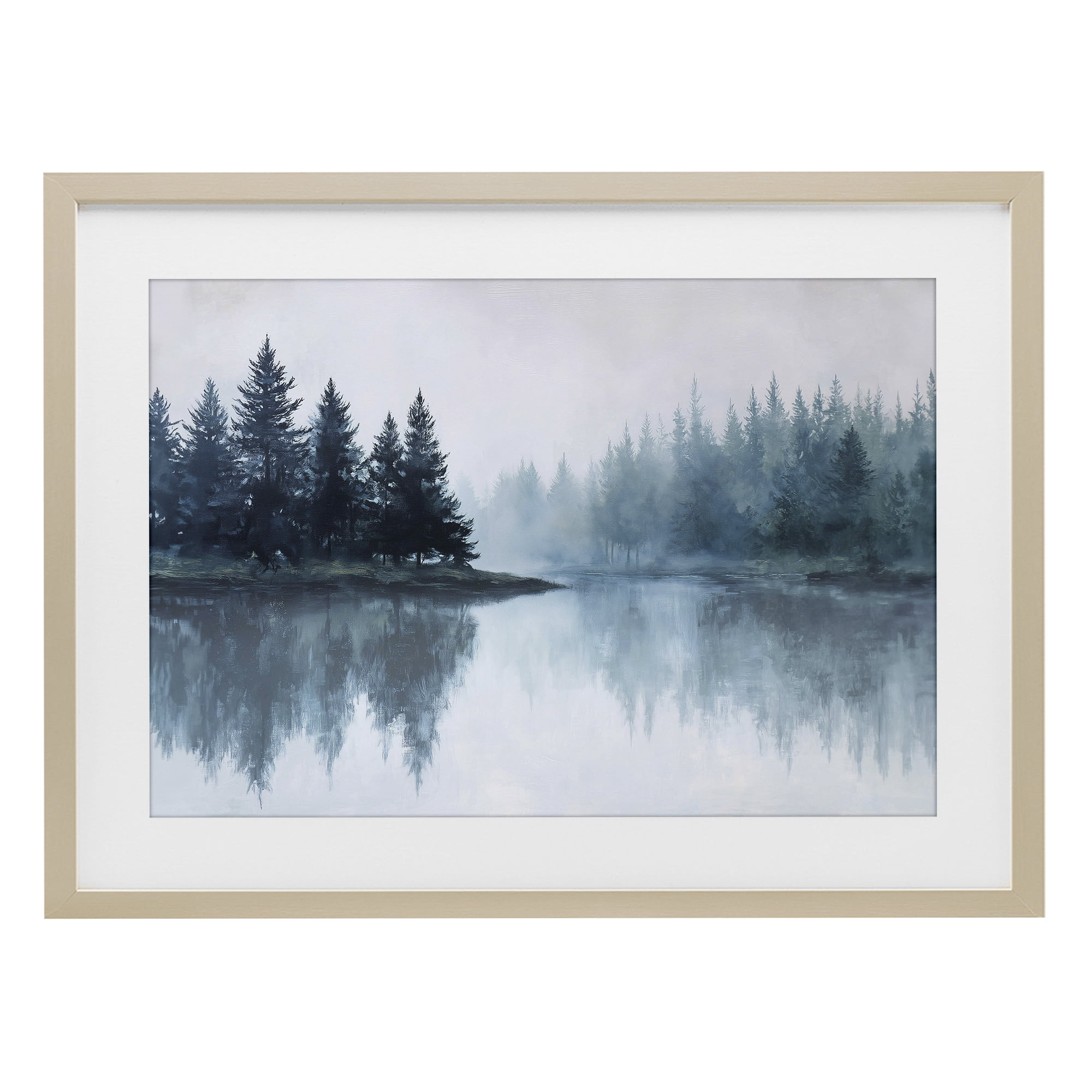 Stupell Industries Indigo Tree Reflections Birch Framed Print Under Glass, design by Jacky Ngan