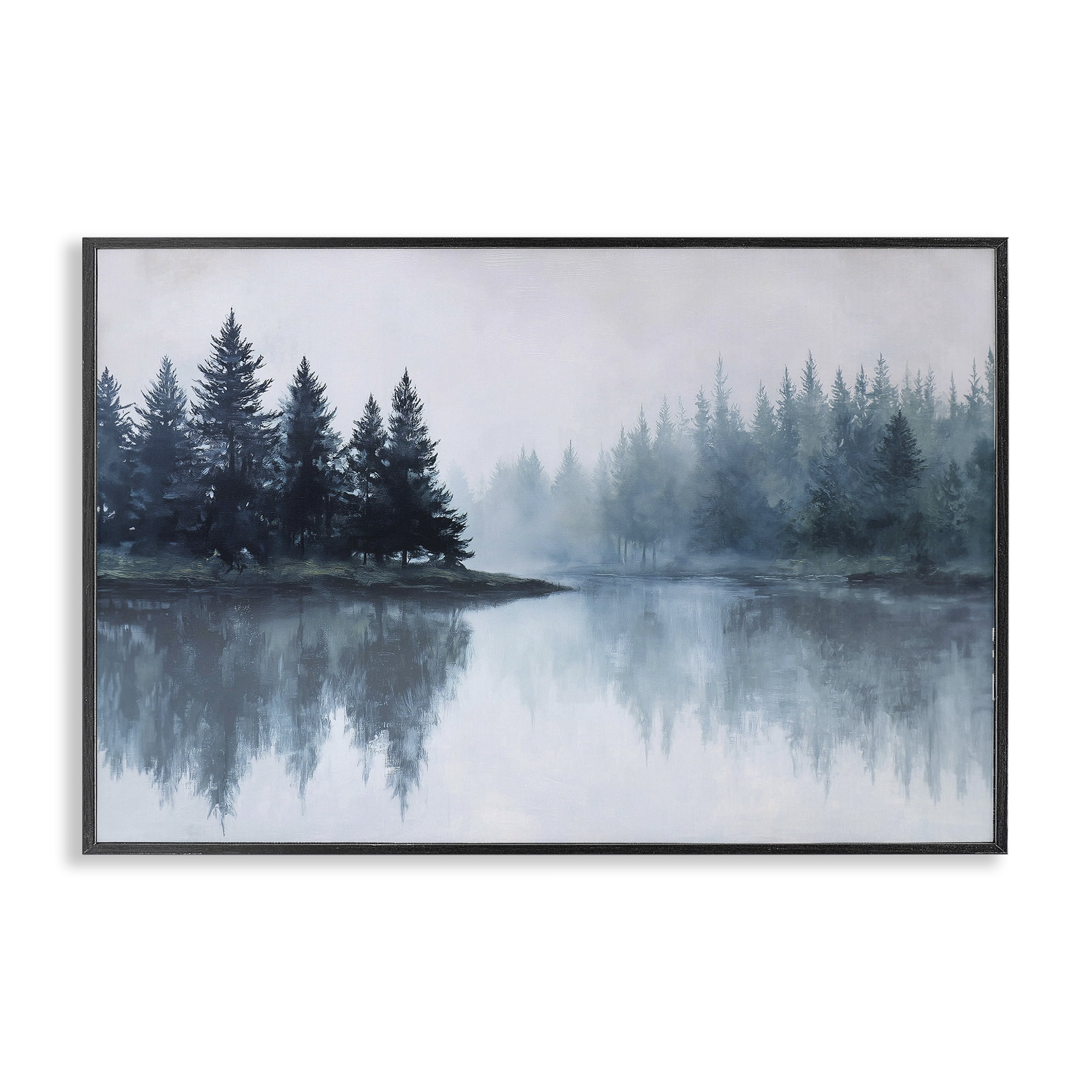 Stupell Industries Indigo Tree Reflections Black Framed Giclee Art, design by Jacky Ngan