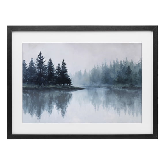 Stupell Industries Coastal Indigo Tree Reflections Black Framed Print Under Glass, 23 x 17, by Jacky Ngan