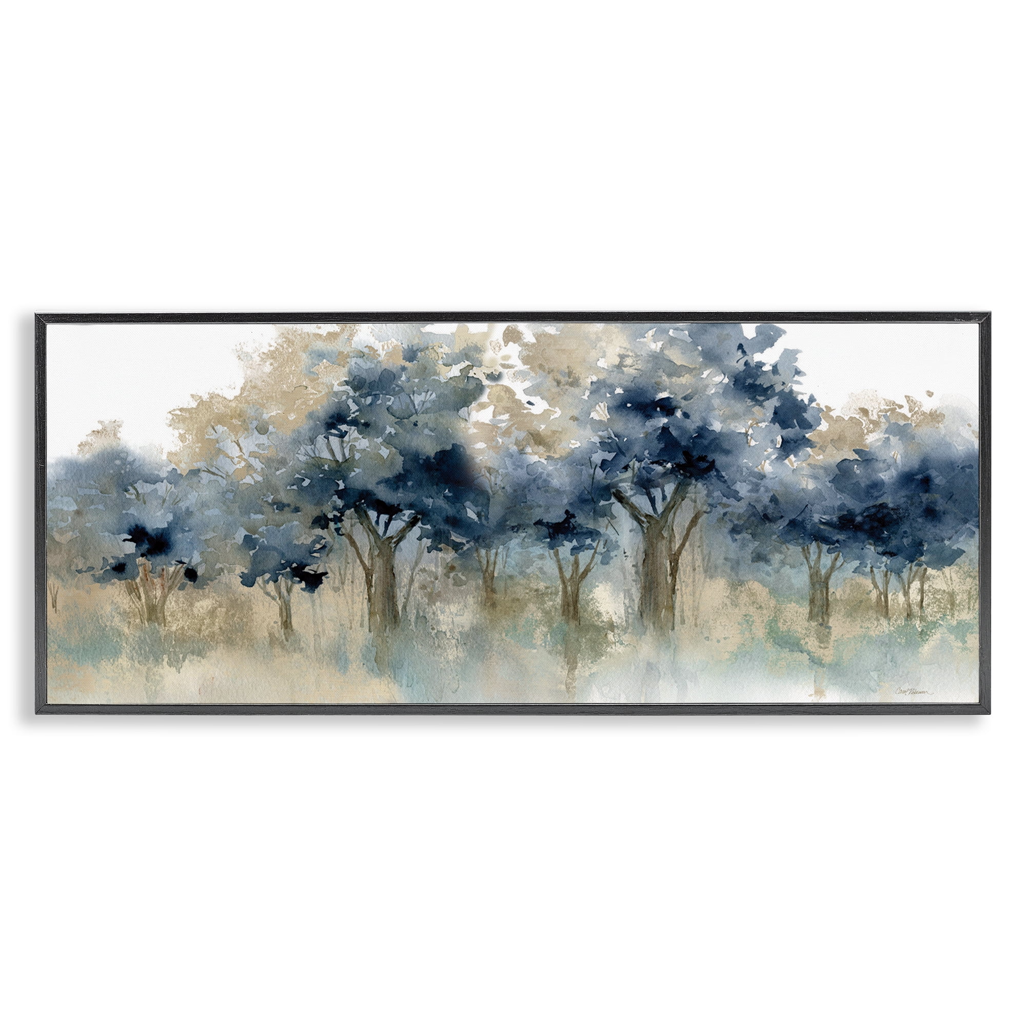 Stupell Industries Indigo Woodland Watercolor Study Black Framed Giclee Art, design by Carol Robinson