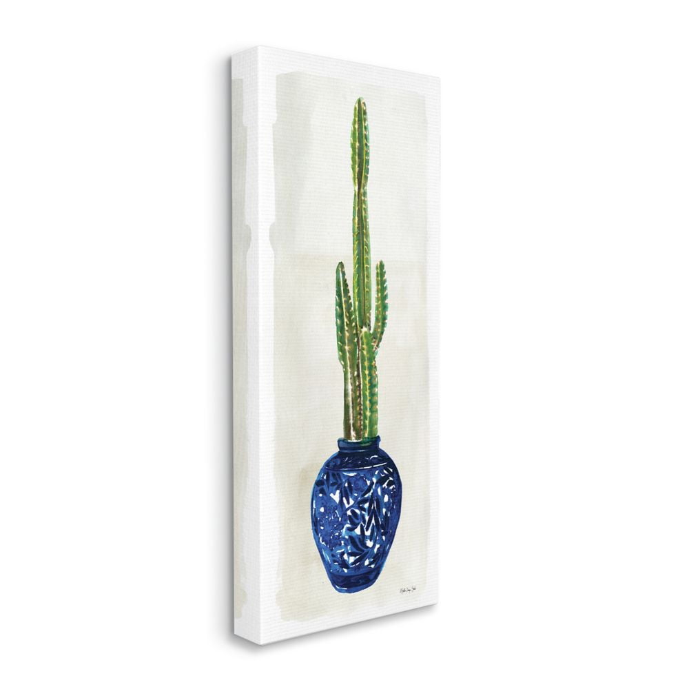 Stupell Industries Indoor Succulent Still Life Tall Prickly Cactus Canvas Wall Art Design by Stellar Design Studio, 20" x 48"