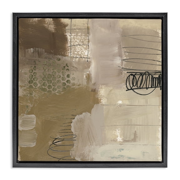 Stupell Industries Indulged Homage Composition Black Framed Floater Canvas Wall Art design by Brent Baker, 25 x 25