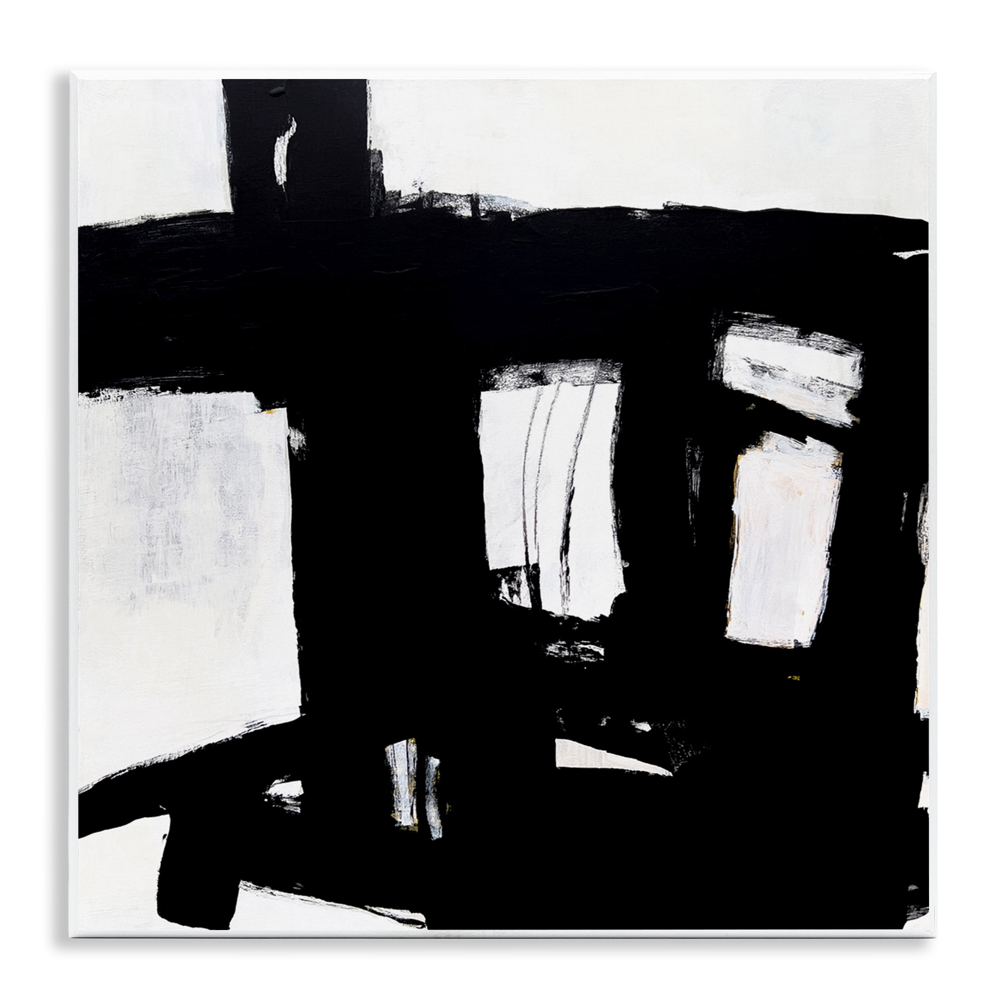 Stupell Industries Industrial Black Streaks Abstract Painting Unframed Art Print Wall Art, 12 x 12