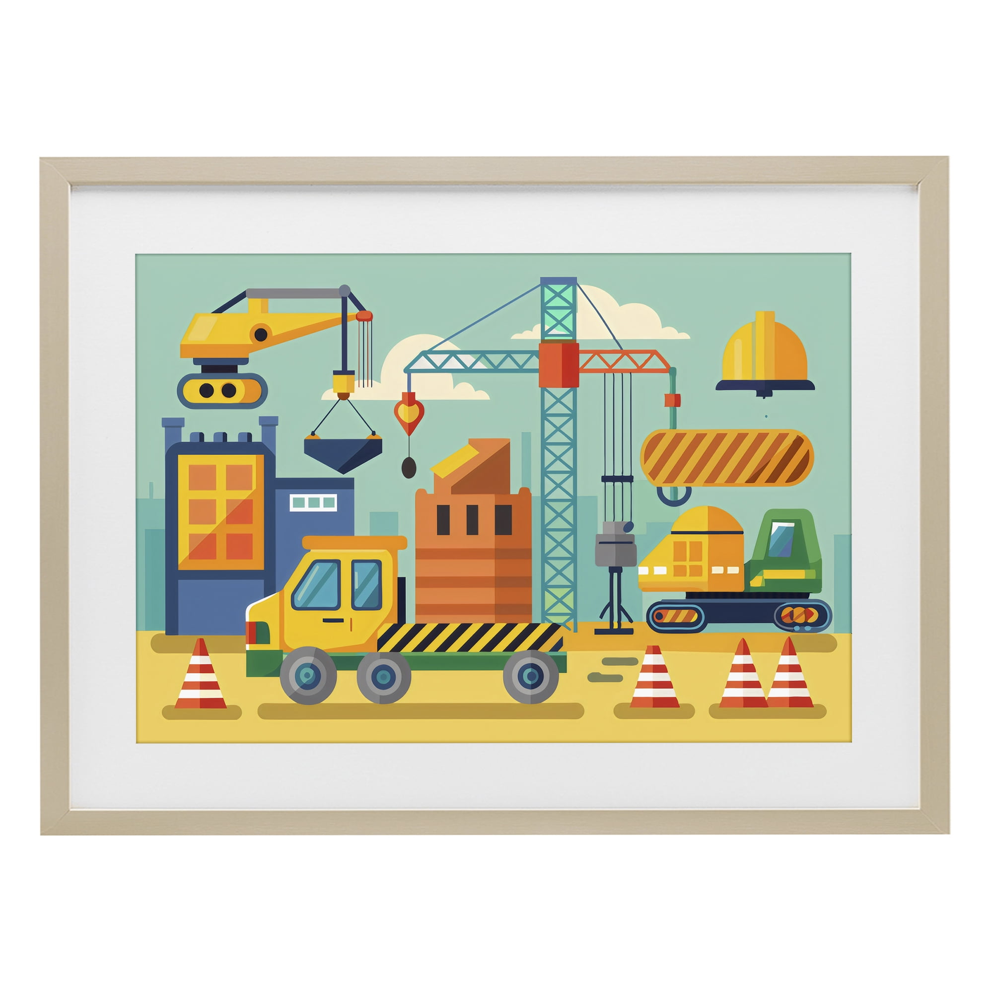 Stupell Industries Industrial Construction Site Birch Framed Print Under Glass, design by Creative Studio
