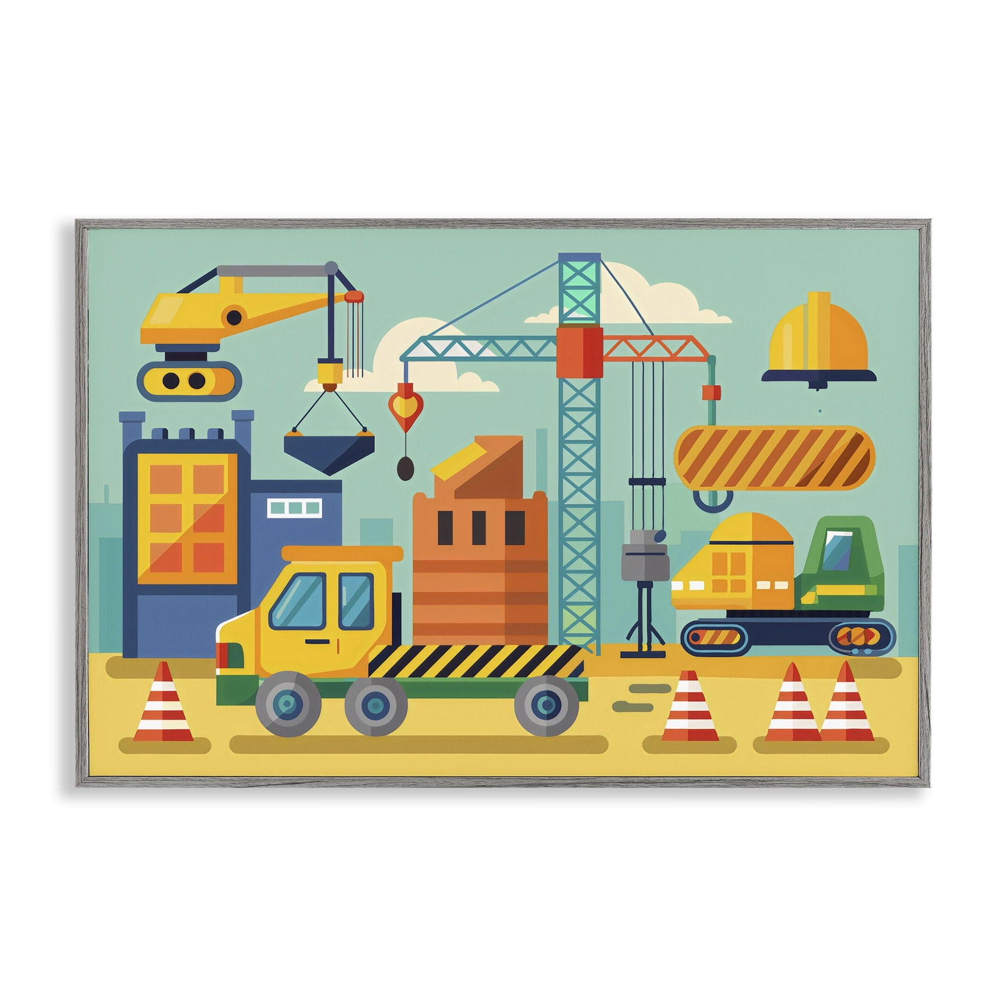 Stupell Industries Industrial Construction Site Gray Framed Giclee Art, design by Creative Studio