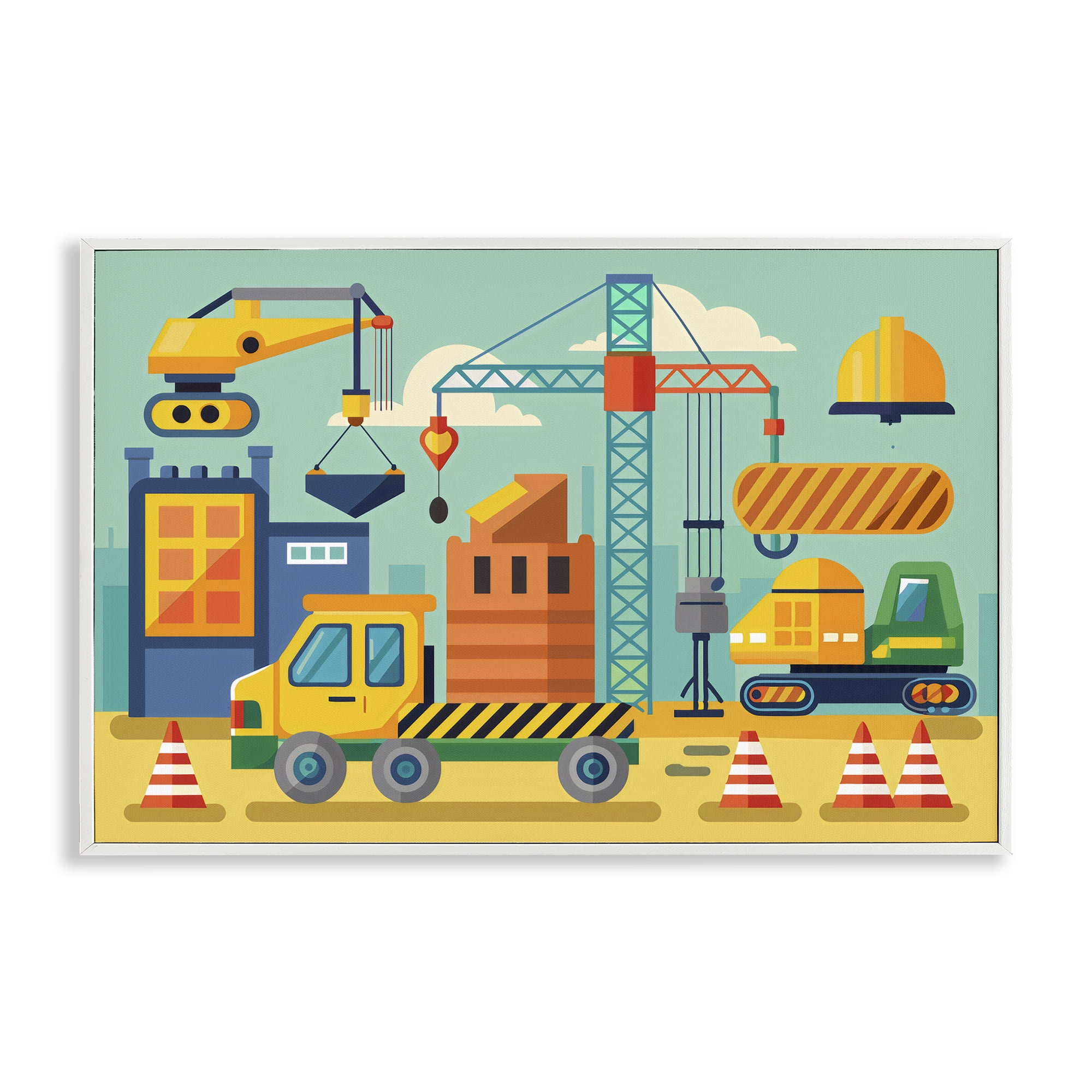 Stupell Industries Industrial Construction Site White Framed Giclee Art, design by Creative Studio