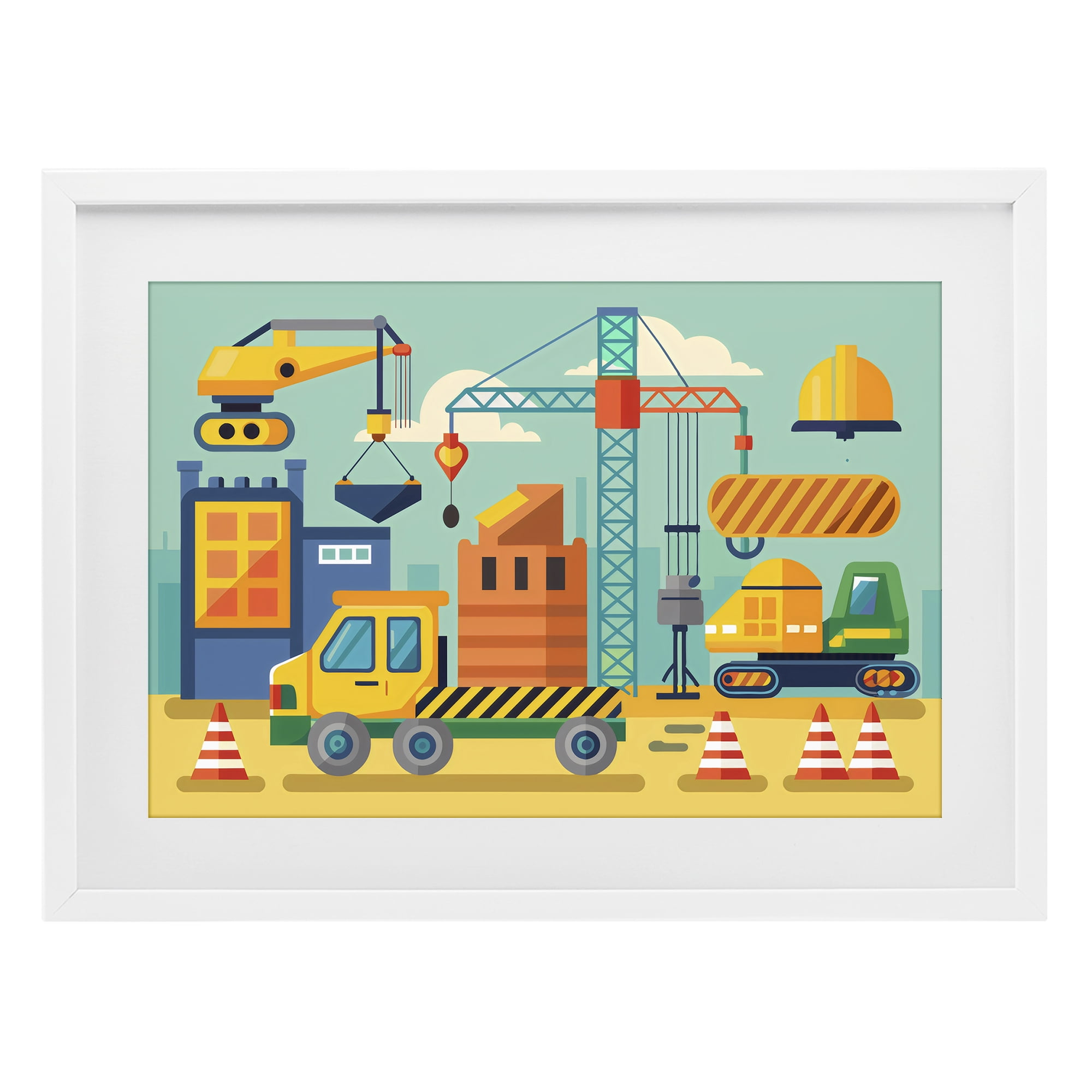 Stupell Industries Industrial Construction Site White Framed Print Under Glass, design by Creative Studio