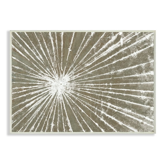 Stupell Industries Industrial Distressed Line Burst White Brown Wall Plaque by Studio W