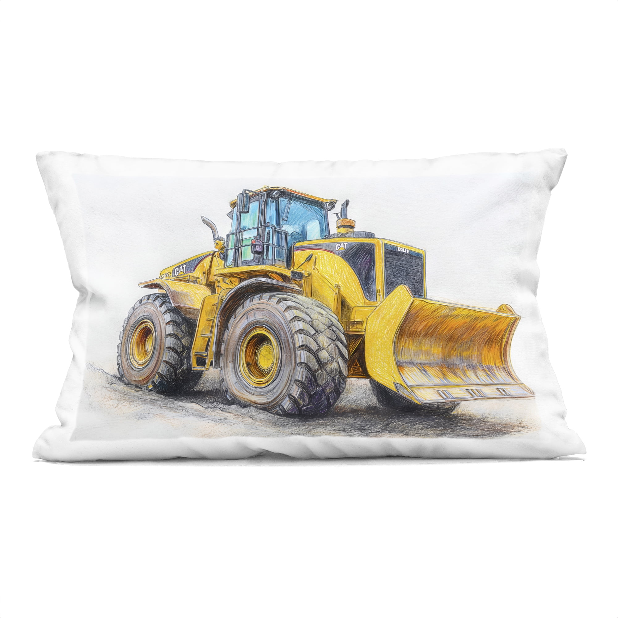 Stupell Industries Industrial Excavator Drawing Decorative Printed Throw Pillow, design by Steve Hunziker