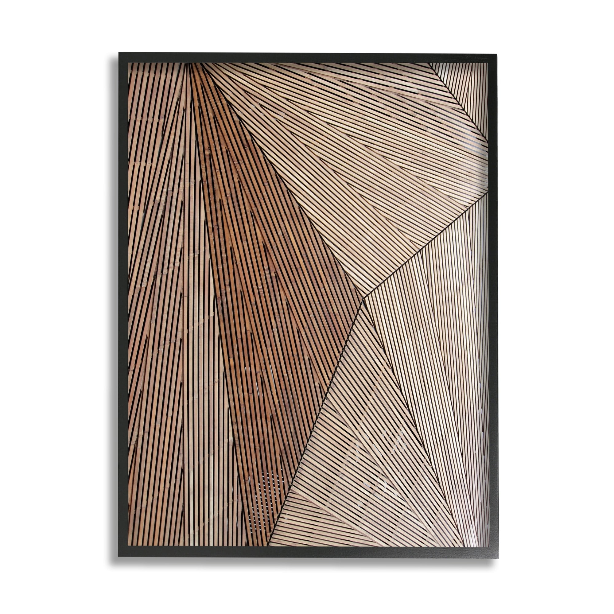 Stupell Industries Industrial Line Abstract Composition Geometric Shapes Brown Black Graphic Art Black Framed Art Print Wall Art, 24x30, by Malerifabrikken