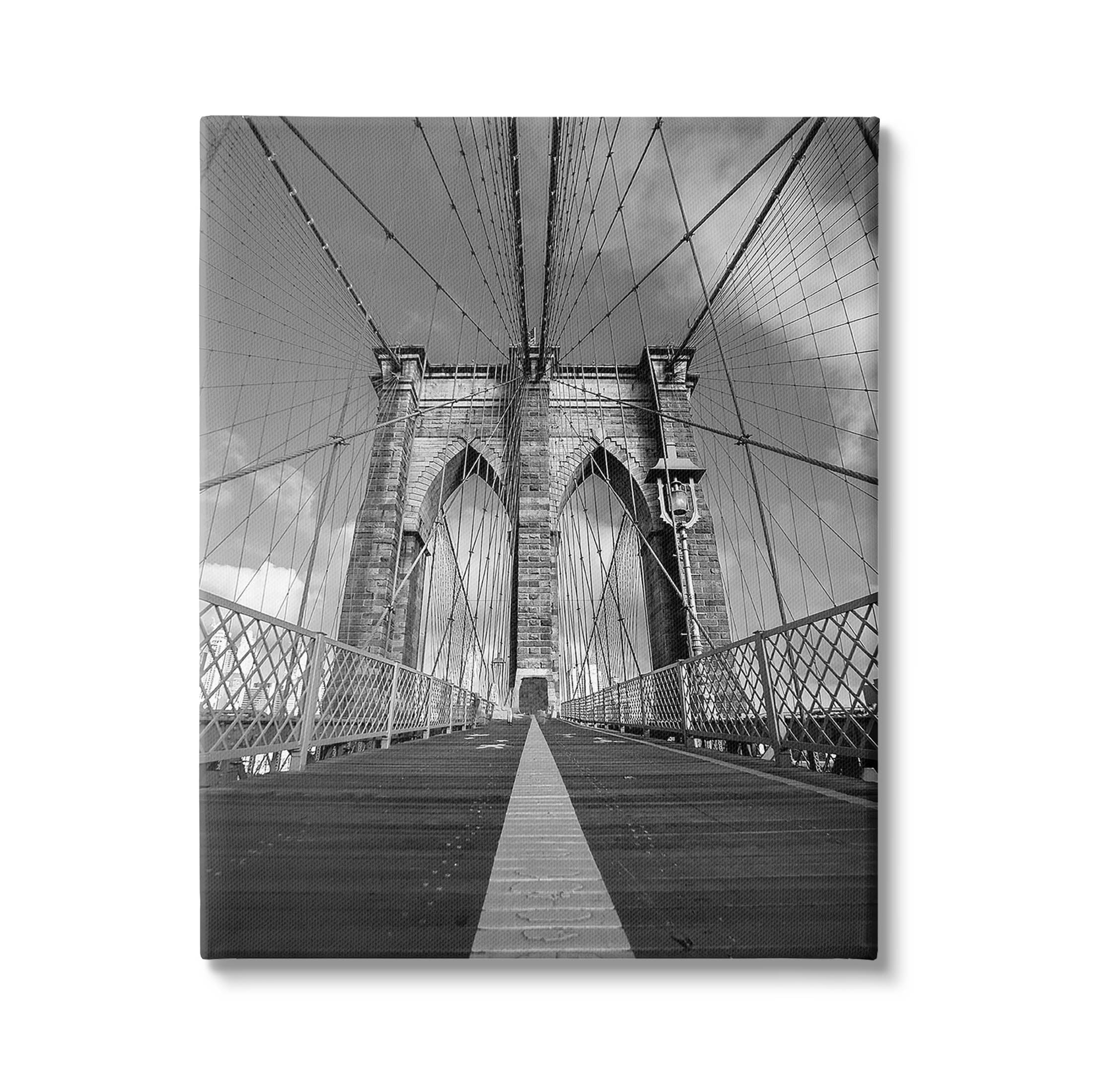 Stupell Industries Industrial Monochrome Bridge Photograph Gallery Wrapped Canvas Print Wall Art, Design by Mindy Sommers