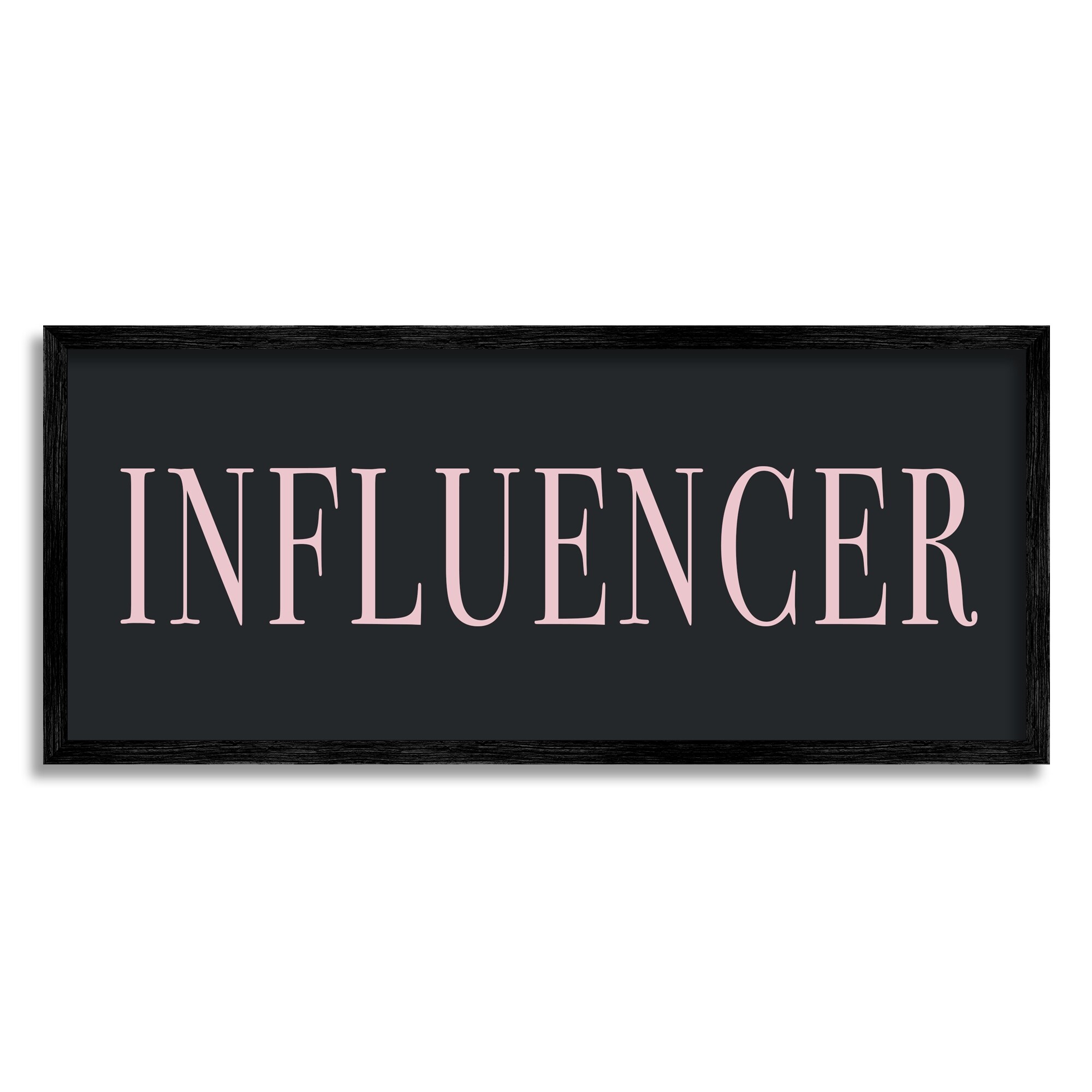 Stupell Industries Influencer Casual Chic Text Black Pink Design Graphic Art Black Framed Art Print Wall Art, Design by Daphne Polselli