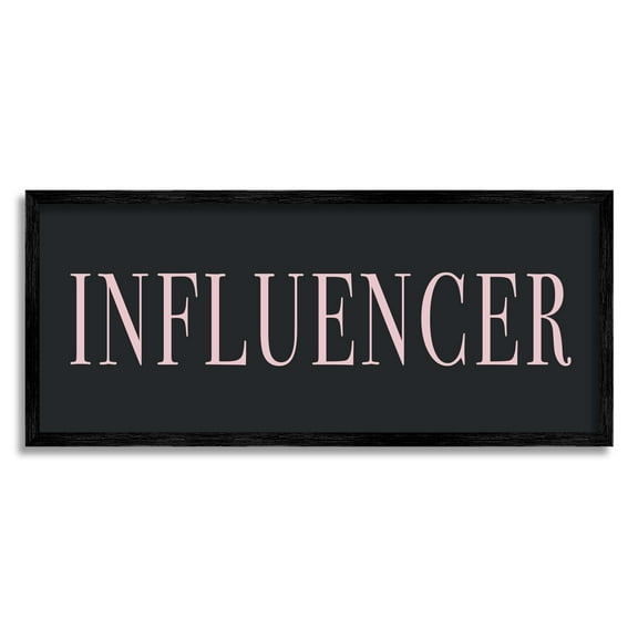 Stupell Industries Influencer Casual Chic Text Black Pink Design Graphic Art Black Framed Art Print Wall Art, Design by Daphne Polselli