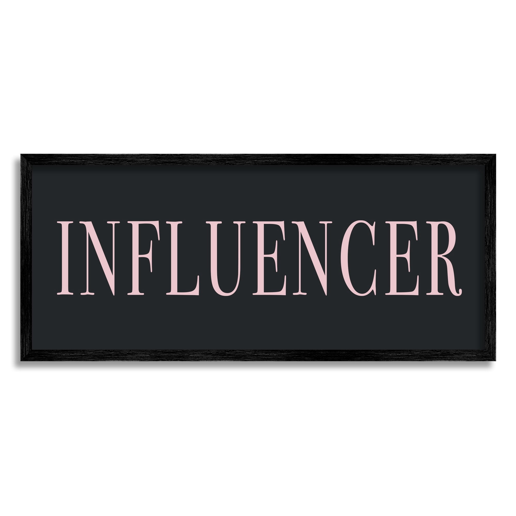 Stupell Industries Influencer Casual Chic Text Black Pink Design Graphic Art Black Framed Art Print Wall Art, Design by Daphne Polselli