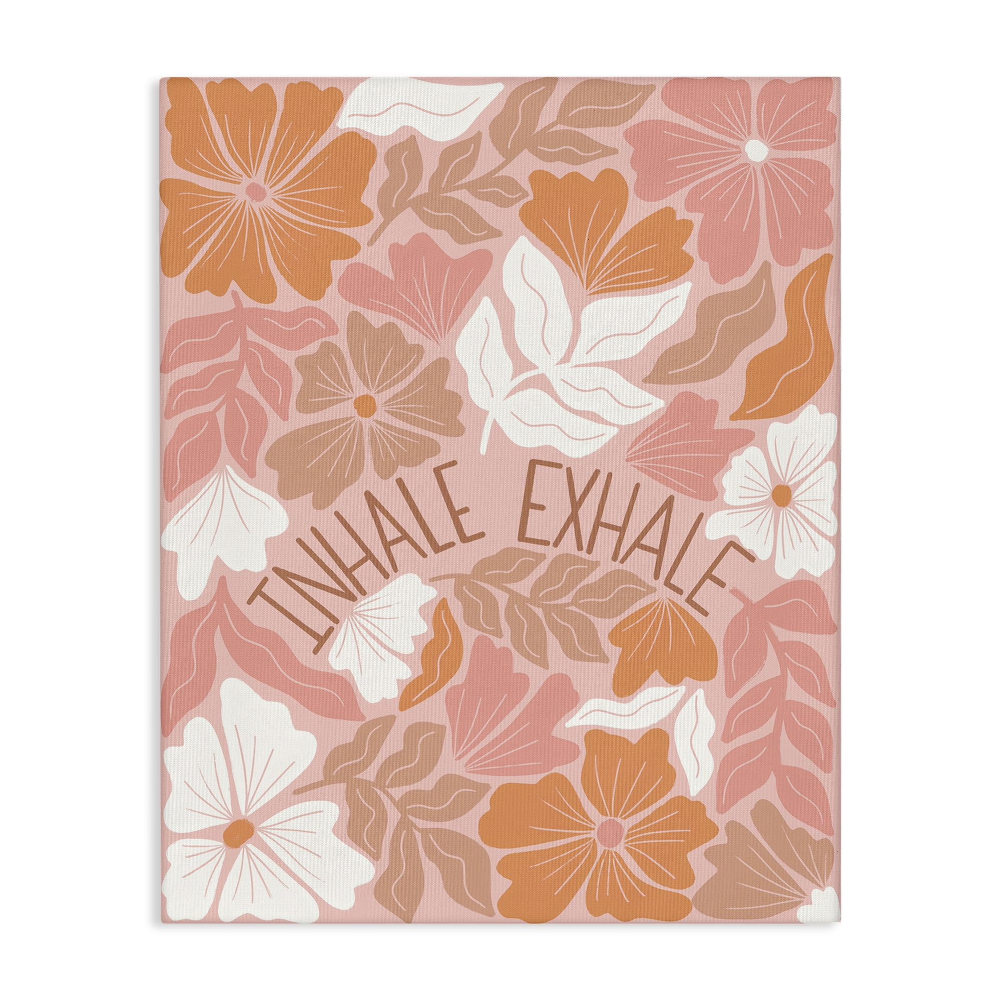 Stupell Industries Inhale Exhale Florals Plants & Flowers Painting Wrapped Canvas Art Print Wall Art, 24 x 30
