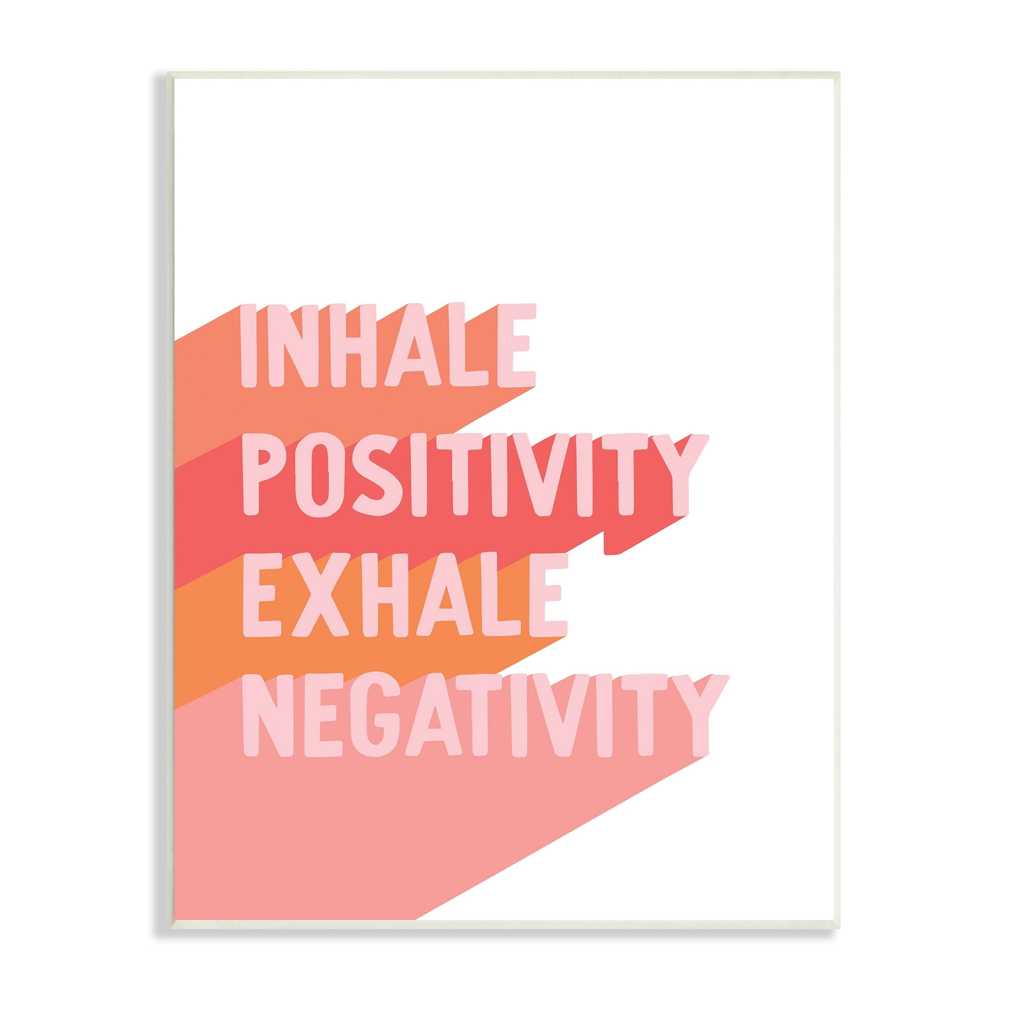 Stupell Industries Inhale Positivity Exhale Negativity Motivational Phrase Pink Pop, 13 x 19,Design by Hey Bre! Creative Studio