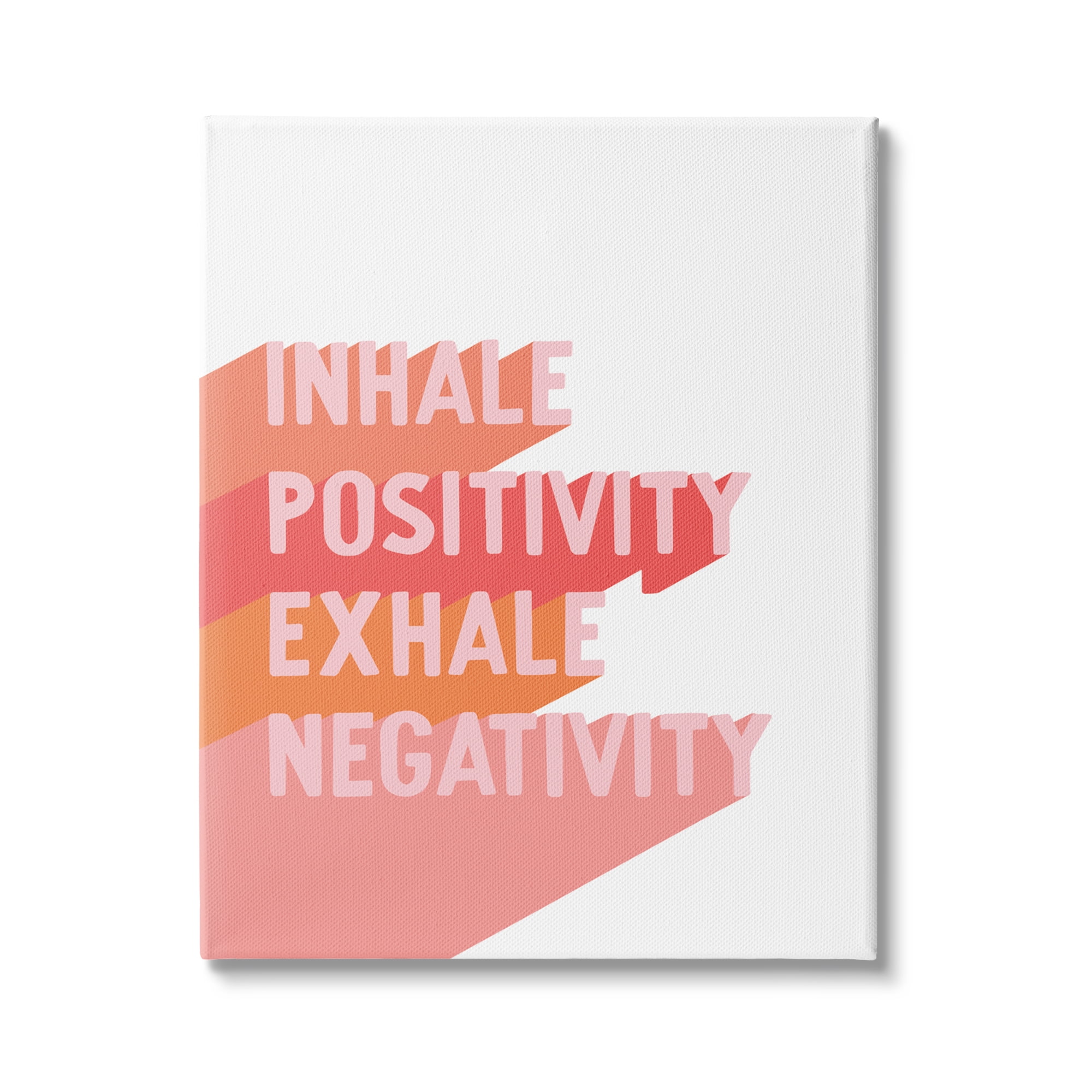 Stupell Industries Inhale Positivity Exhale Negativity Motivational Phrase Pink Pop, 24 x 30,Design by Hey Bre! Creative Studio