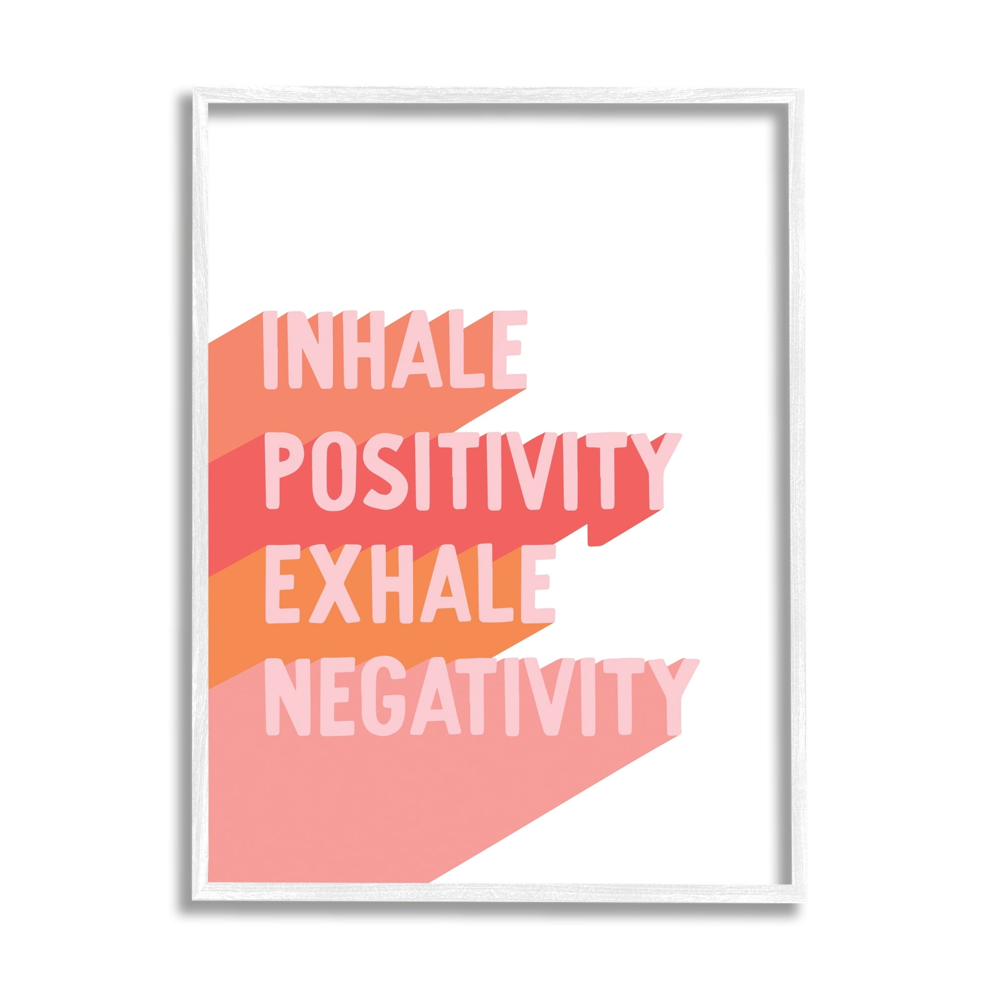Stupell Industries Inhale Positivity Exhale Negativity Motivational Phrase Pink Pop, 24 x 30,Design by Hey Bre! Creative Studio