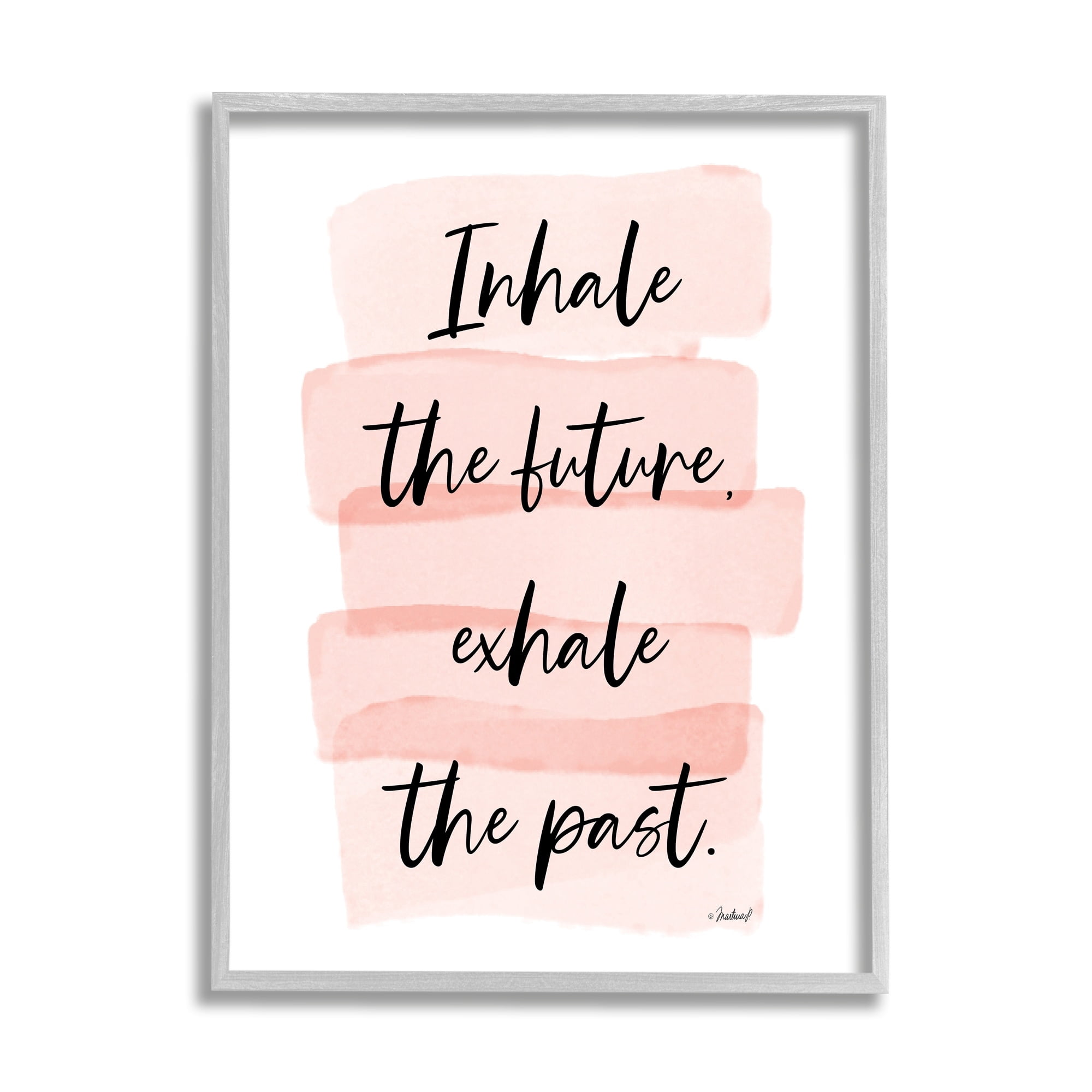 Stupell Industries Inhale The Future Glamorous Pink Watercolor Stripes,11 x 14, Design by Martina Pavlova