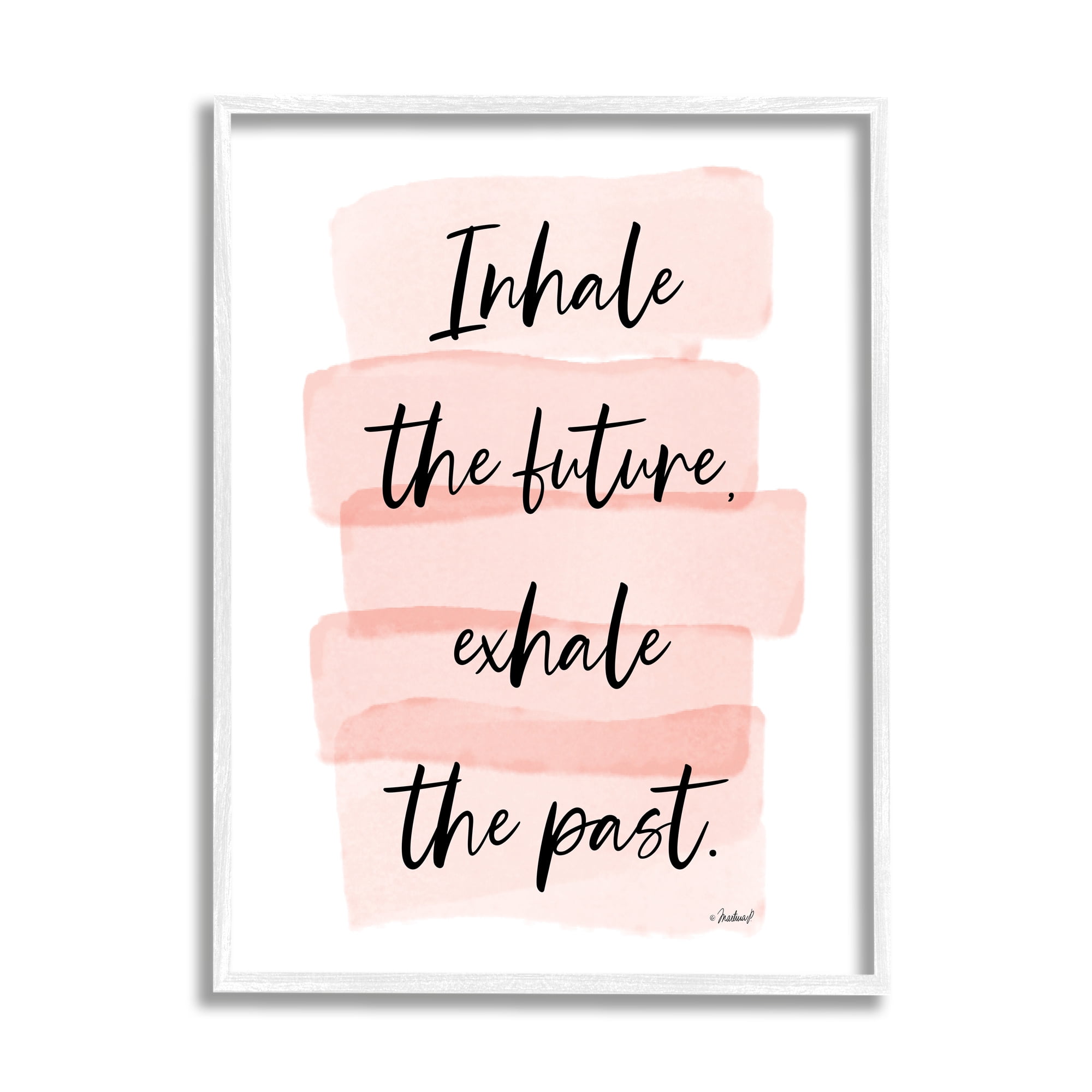 Stupell Industries Inhale The Future Glamorous Pink Watercolor Stripes,16 x 20, Design by Martina Pavlova
