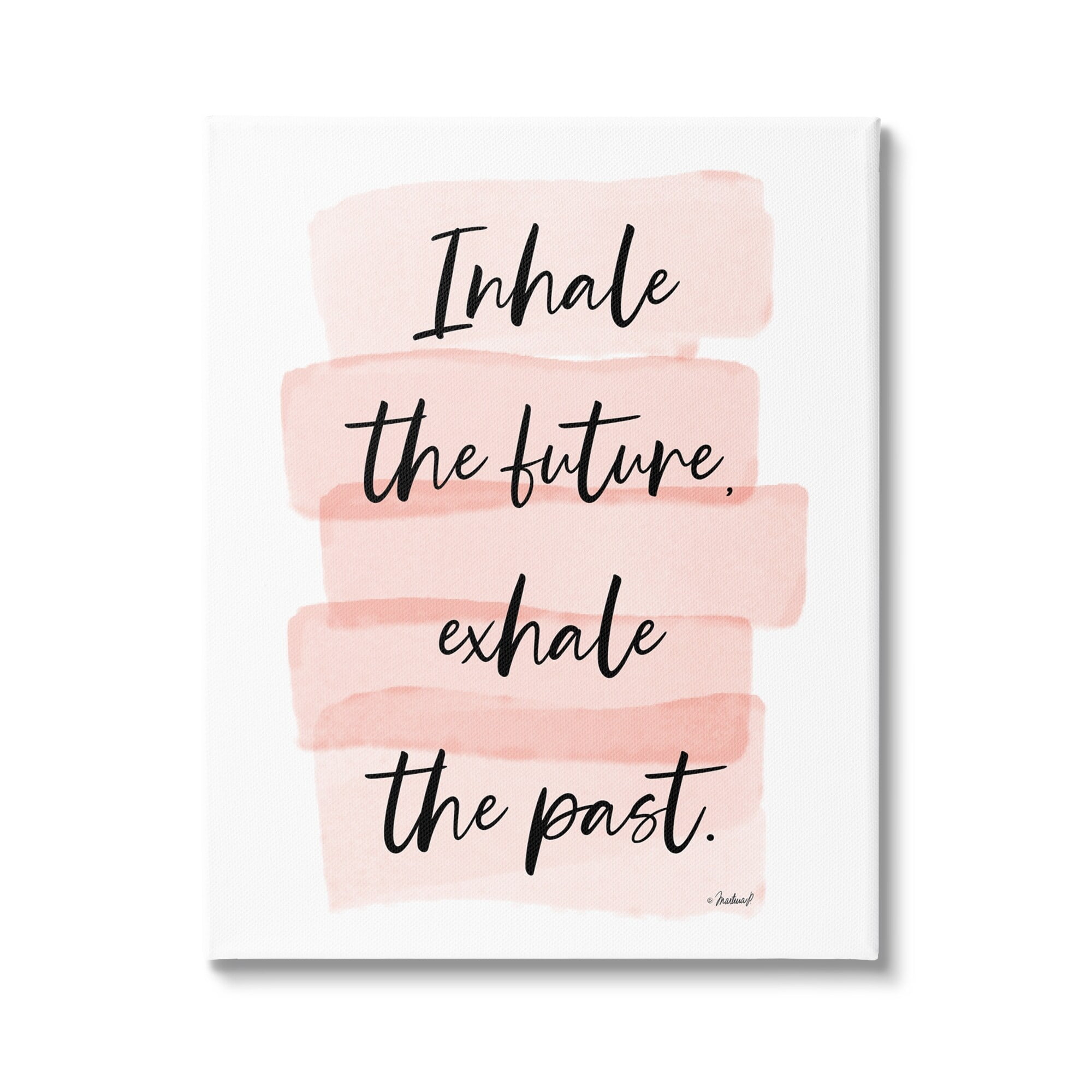 Stupell Industries Inhale The Future Glamorous Pink Watercolor Stripes,24 x 30, Design by Martina Pavlova