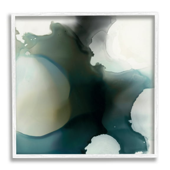 Stupell Industries Ink Blot Abstraction Dark Grey Blue Distorted Shapes, 12 x 12, Designed by Kippi Leonard