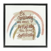 Stupell Industries Inspirational Be Somebody Text & Numbers Painting Black Floater Framed Canvas Art Print Wall Art, 18 x 18