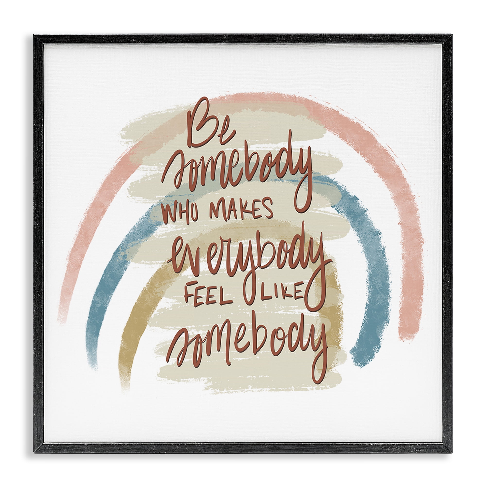 Stupell Industries Inspirational Be Somebody Text & Numbers Painting Black Framed Art Print Wall Art, 17 x 17
