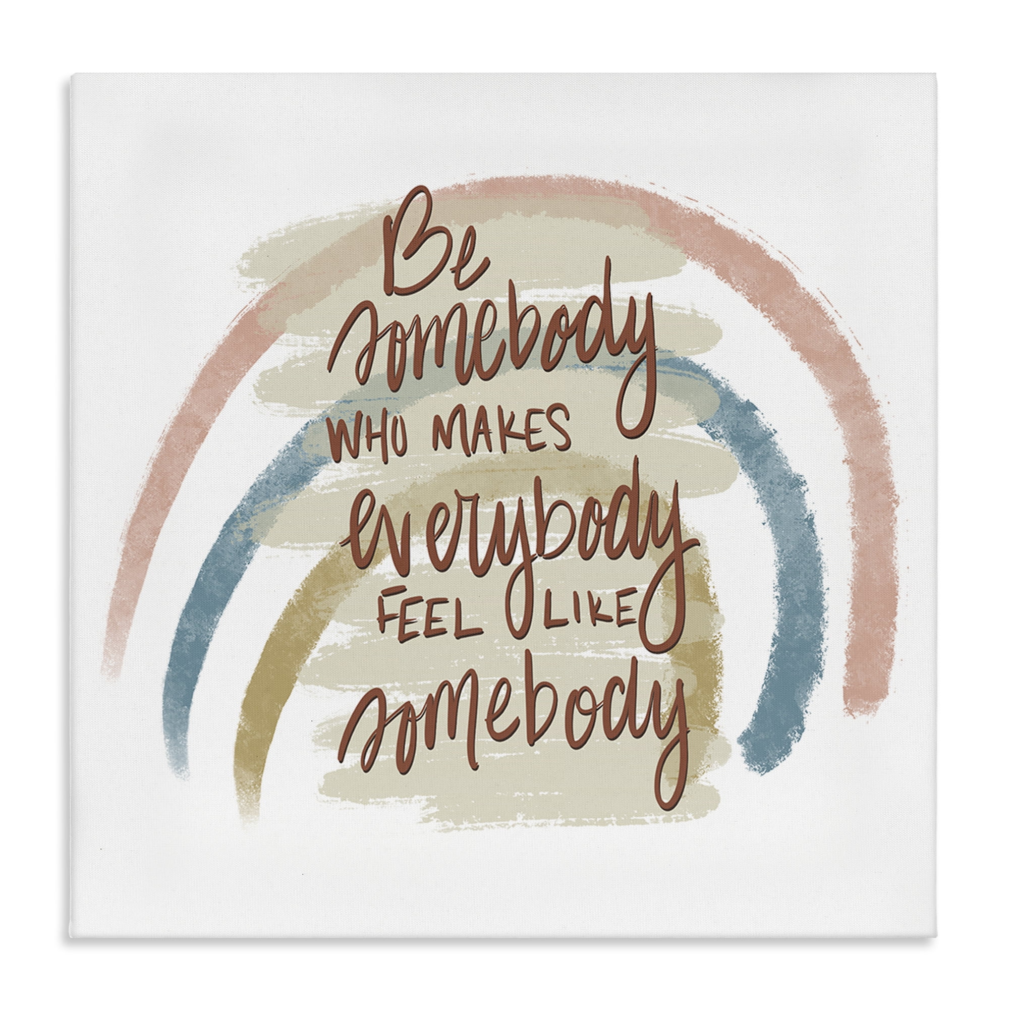 Stupell Industries Inspirational Be Somebody Text & Numbers Painting Wrapped Canvas Art Print Wall Art, 36 x 36