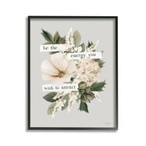 Stupell Industries Inspirational Be The Energy Botanical & Floral Painting Black Framed Art Print Wall Art, 11 x 14