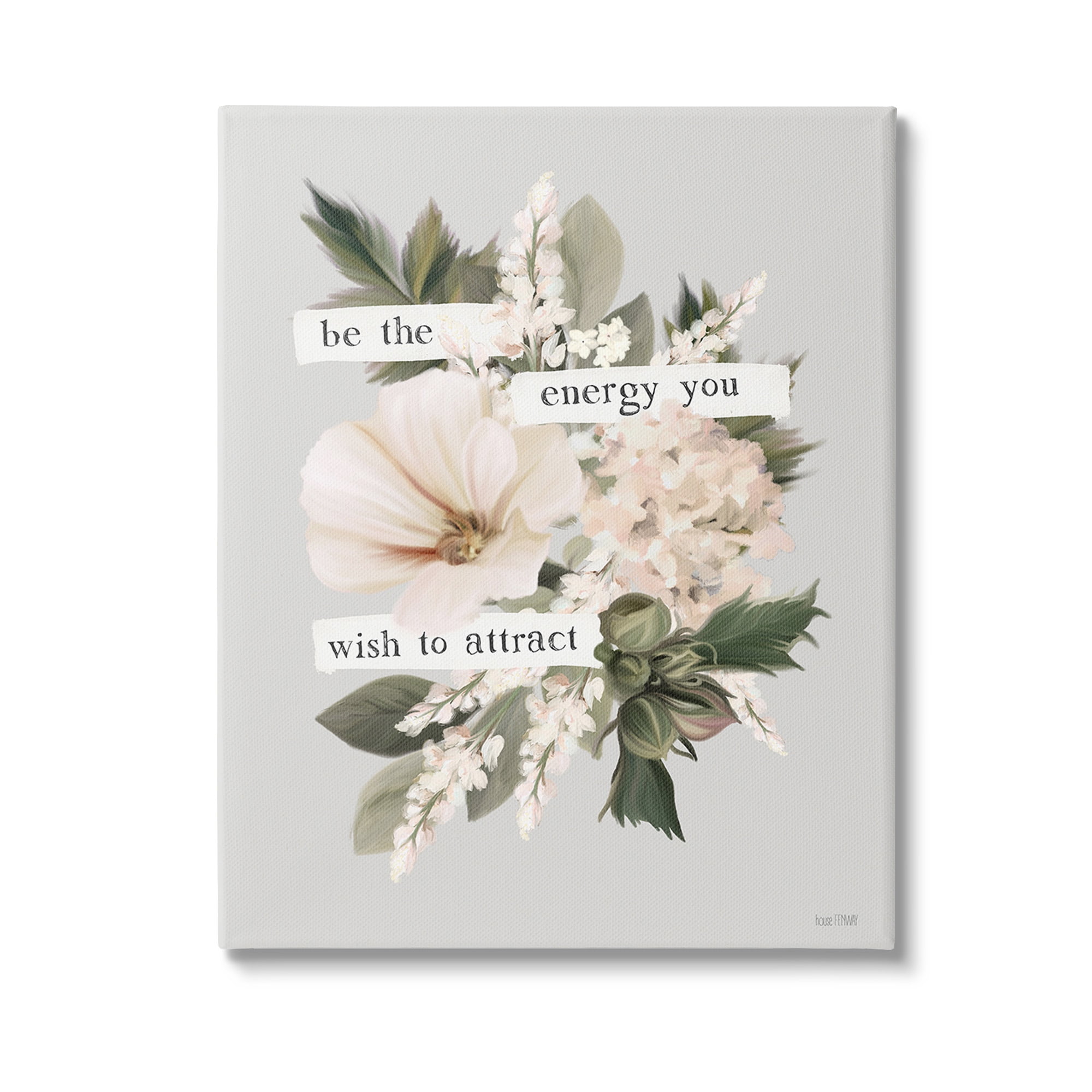 Stupell Industries Inspirational Be The Energy Botanical & Floral Painting Gallery Wrapped Canvas Art Print Wall Art, 30 x 40