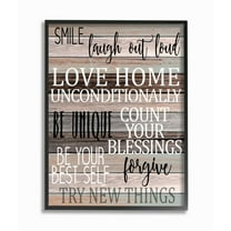Stupell Industries Inspirational Be You Phrases on Wood Grain Brown Black Text Framed Wall Art Design by Kim Allen, 16" x 20", Black Framed