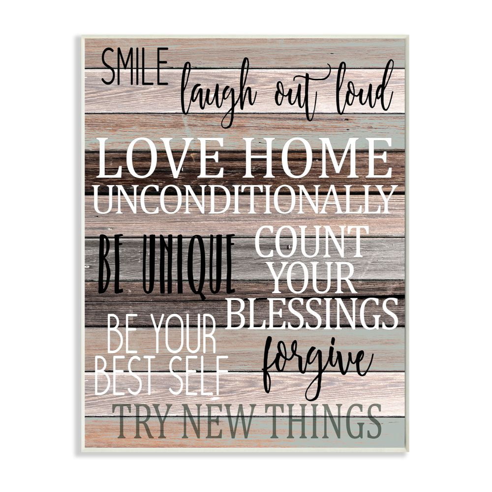 Stupell Industries Inspirational Be You Phrases on Wood Grain Brown Black Text Graphic Art Unframed Art Print Wall Art, 10x15, by Kim Allen