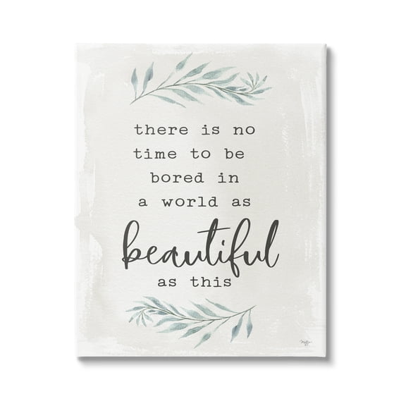 Stupell Industries Inspirational Beautiful World Botanical Typewriter Text Phrase Graphic Art Gallery Wrapped Canvas Print Wall Art, Design by Mollie B.
